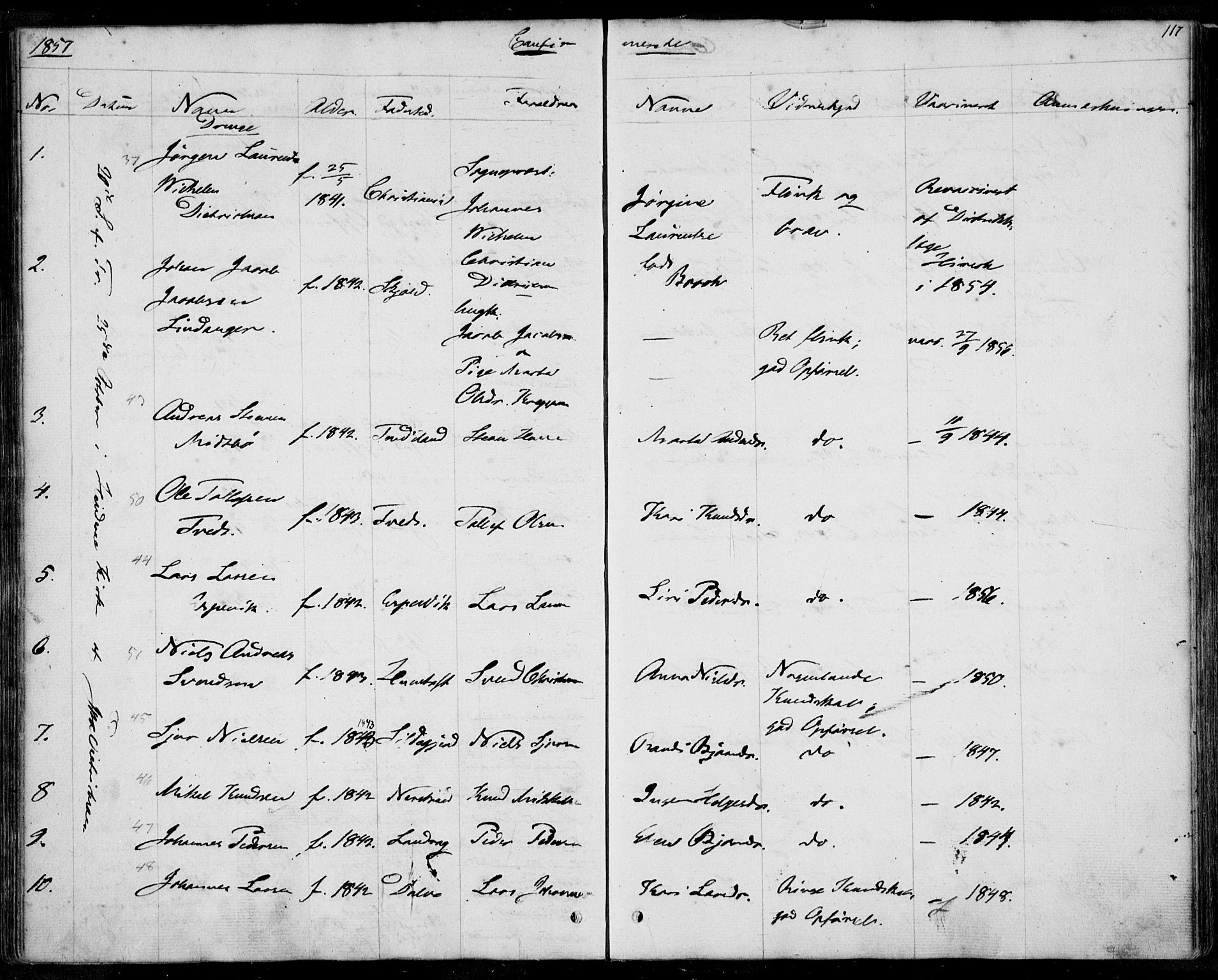 Nedstrand sokneprestkontor, SAST/A-101841/01/IV: Parish register (official) no. A 8, 1839-1860, p. 117