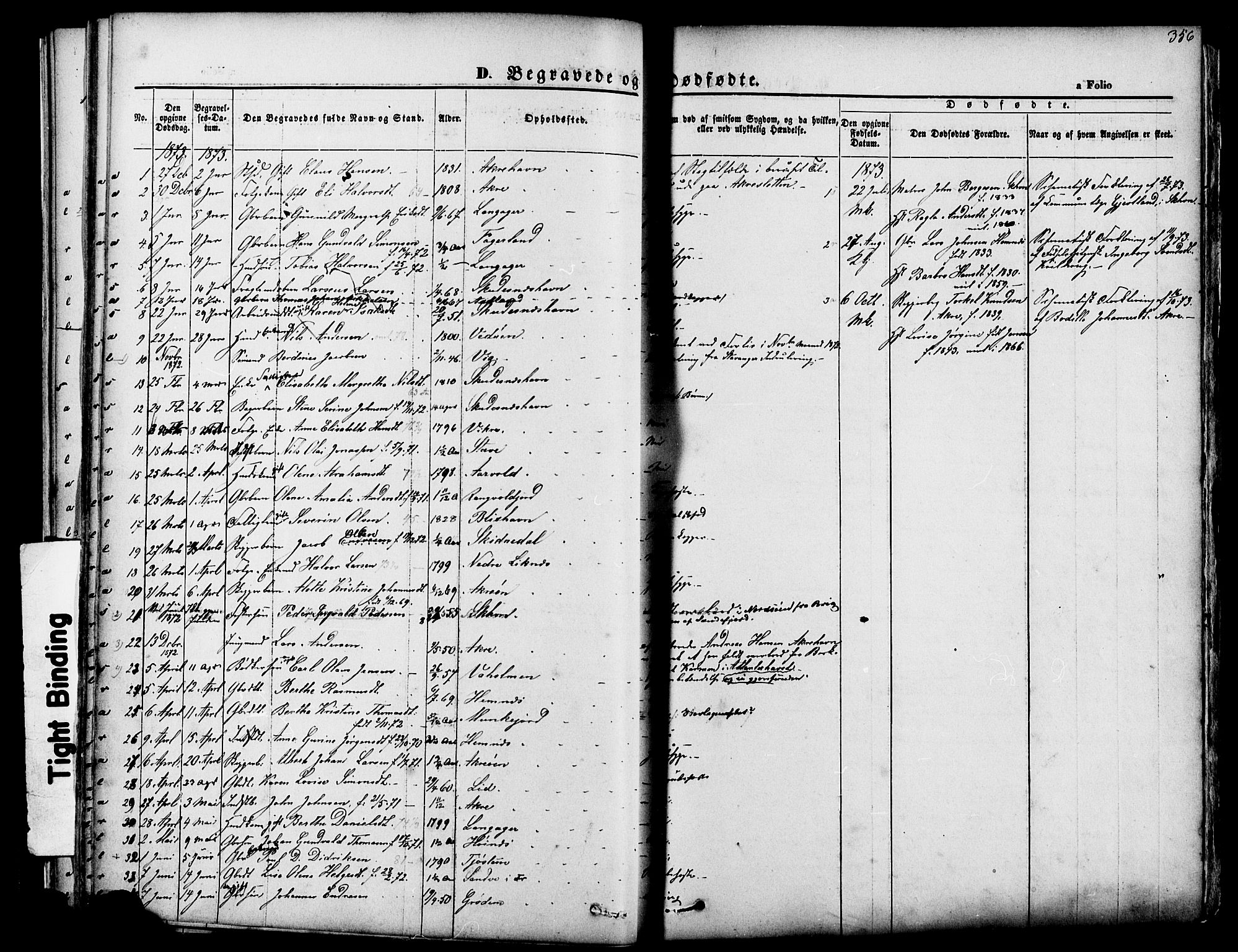 Skudenes sokneprestkontor, SAST/A -101849/H/Ha/Haa/L0006: Parish register (official) no. A 4, 1864-1881, p. 356