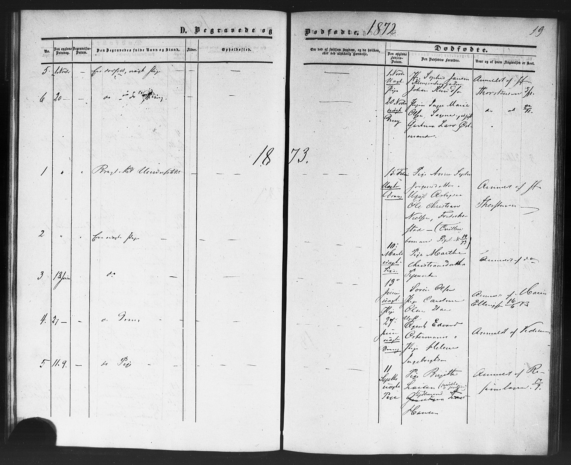 Rikshospitalet prestekontor Kirkebøker, AV/SAO-A-10309b/F/L0005: Parish register (official) no. 5, 1859-1887, p. 19