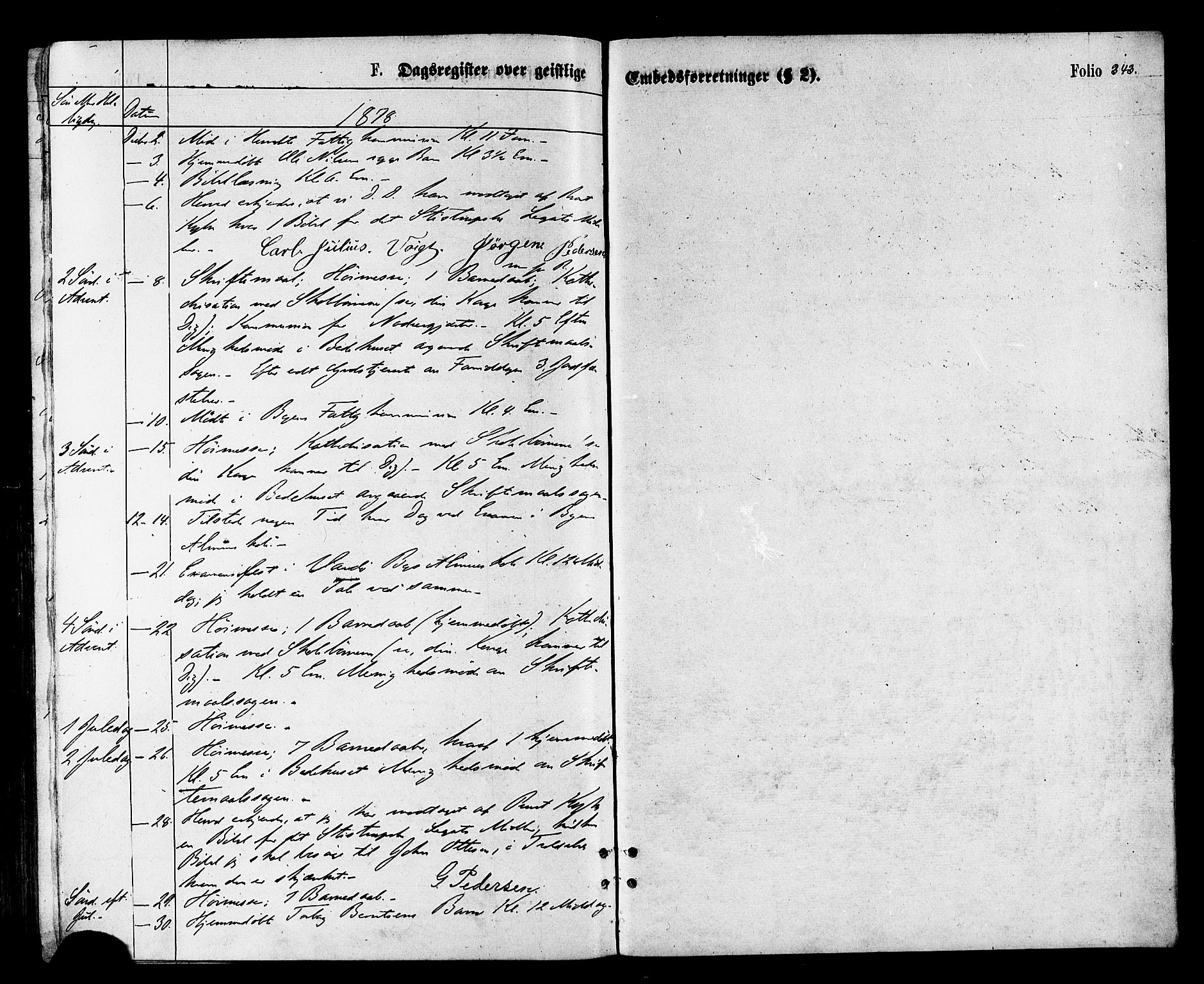 Vardø sokneprestkontor, SATØ/S-1332/H/Ha/L0005kirke: Parish register (official) no. 5, 1872-1878, p. 343