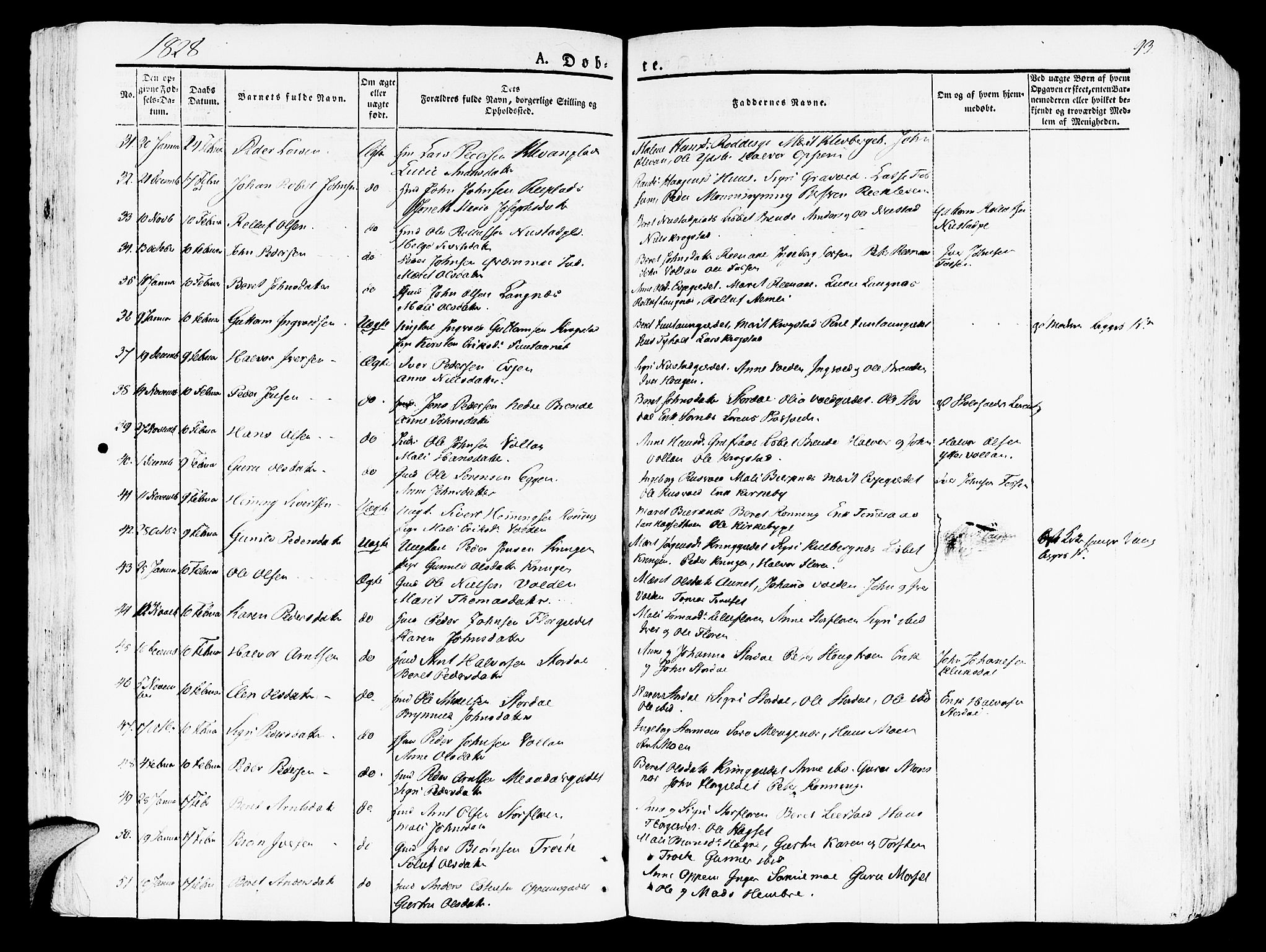 Ministerialprotokoller, klokkerbøker og fødselsregistre - Nord-Trøndelag, AV/SAT-A-1458/709/L0070: Parish register (official) no. 709A10, 1820-1832, p. 93