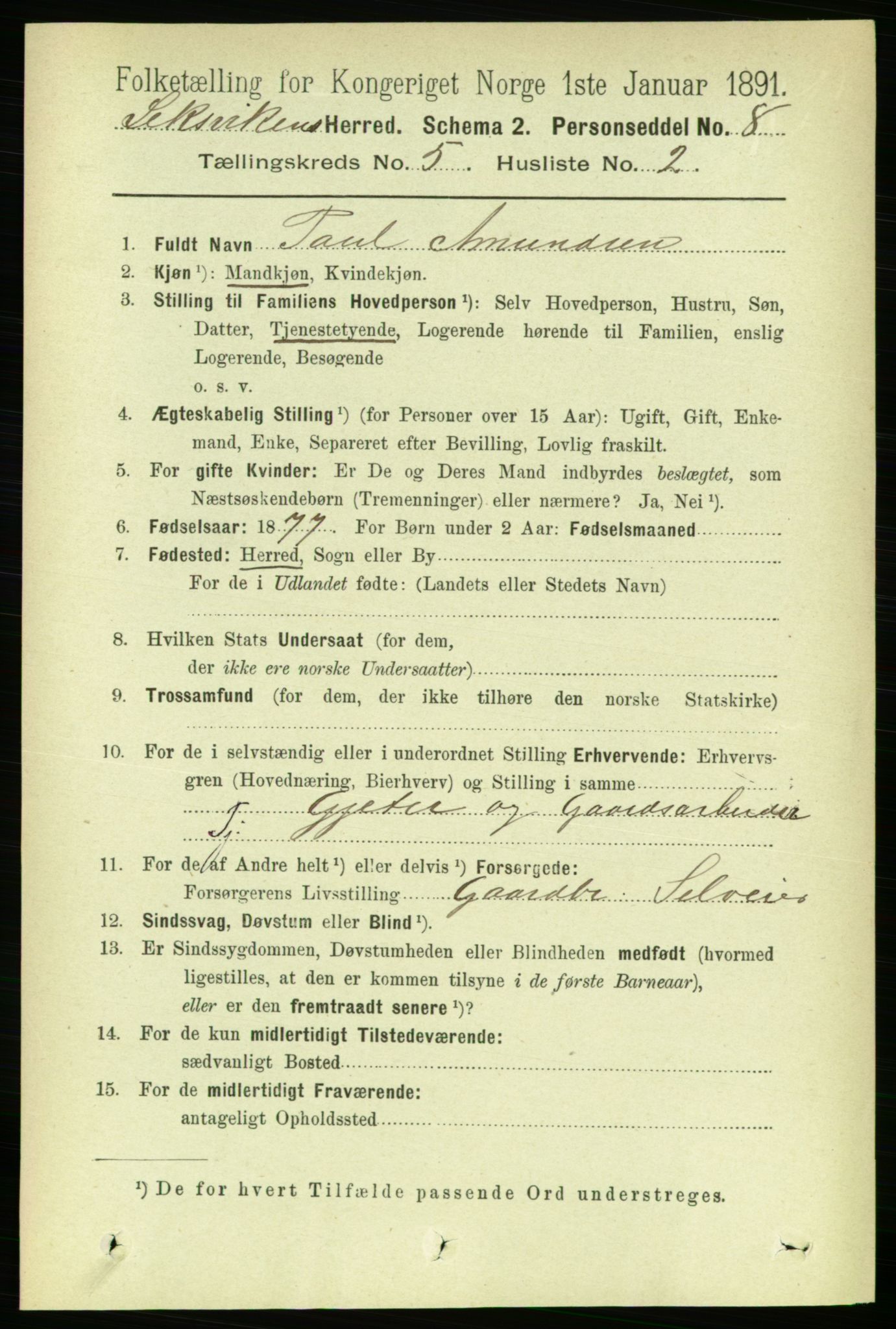 RA, 1891 census for 1718 Leksvik, 1891, p. 2555