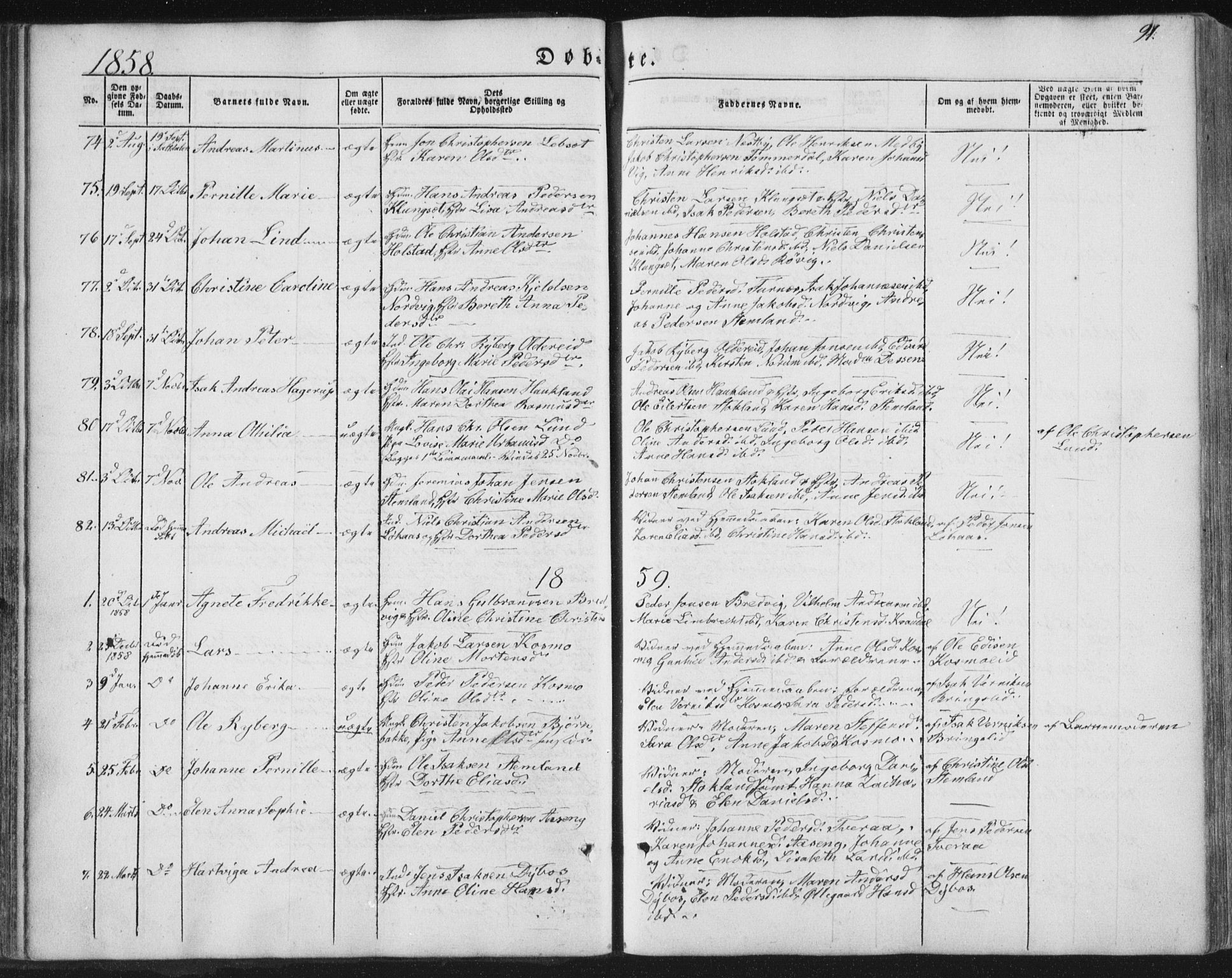 Ministerialprotokoller, klokkerbøker og fødselsregistre - Nordland, SAT/A-1459/852/L0738: Parish register (official) no. 852A08, 1849-1865, p. 91