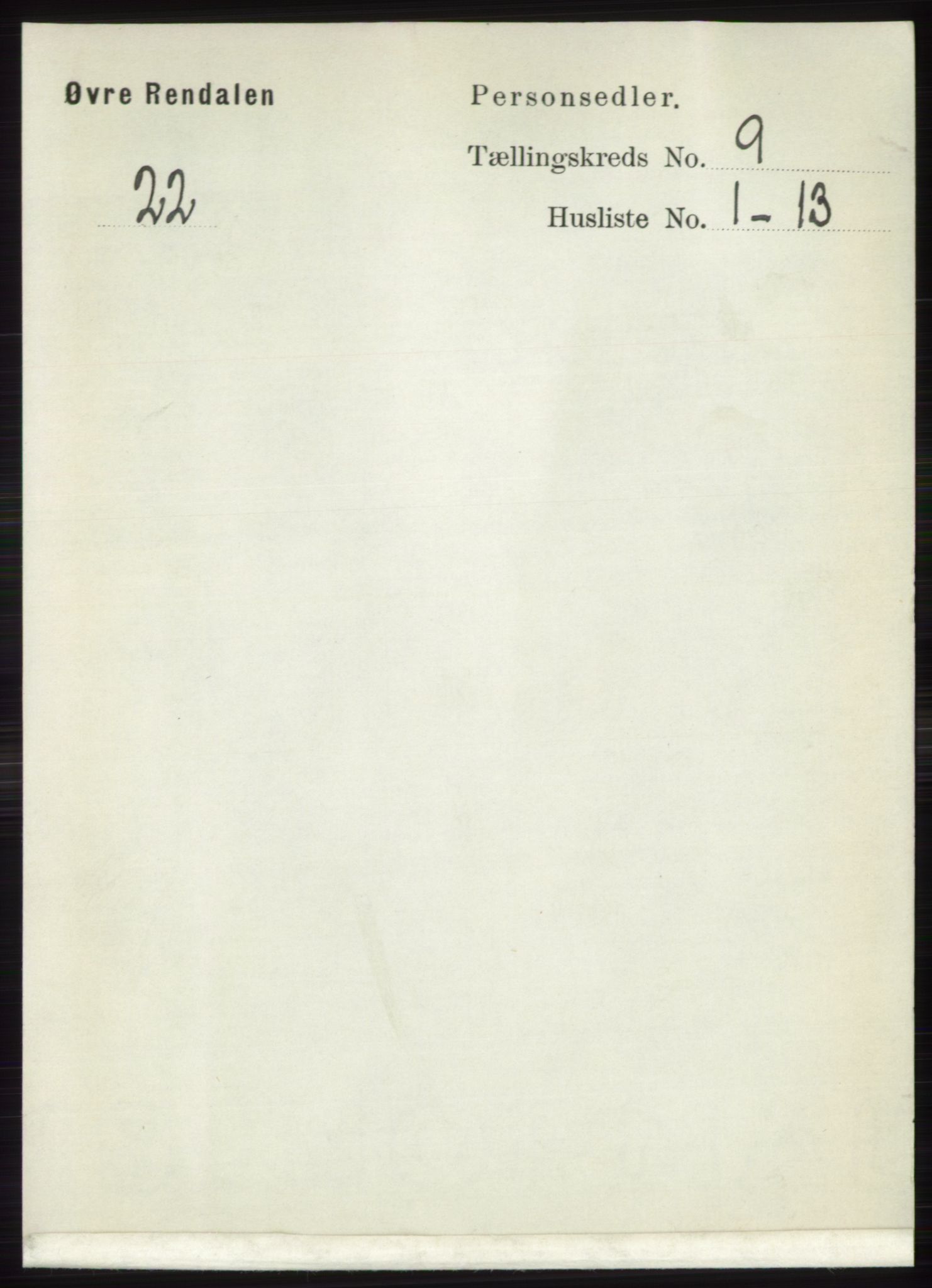 RA, 1891 census for 0433 Øvre Rendal, 1891, p. 2189
