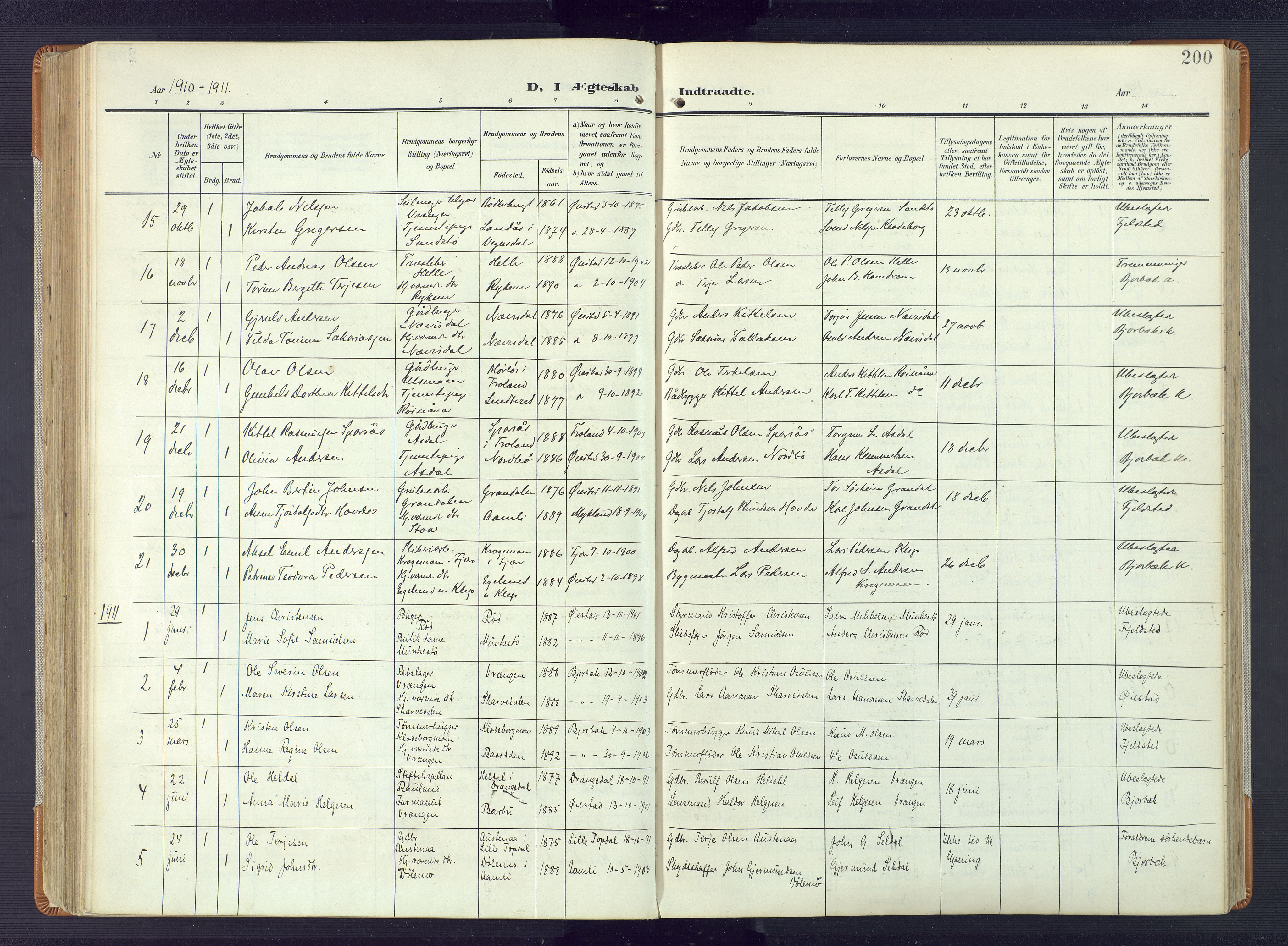 Øyestad sokneprestkontor, AV/SAK-1111-0049/F/Fa/L0019: Parish register (official) no. A 19, 1908-1922, p. 200