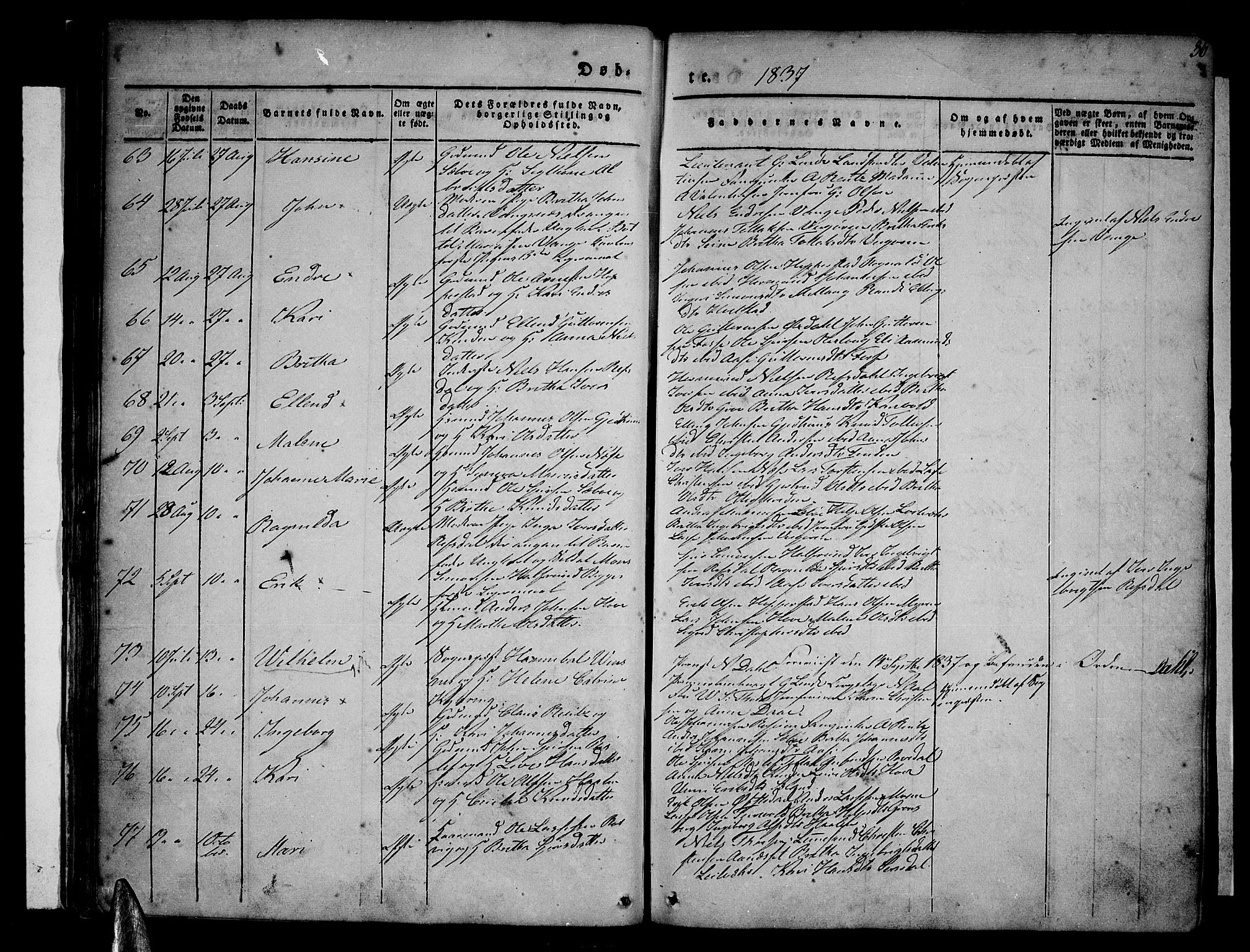 Vik sokneprestembete, SAB/A-81501: Parish register (official) no. A 7, 1831-1845, p. 36