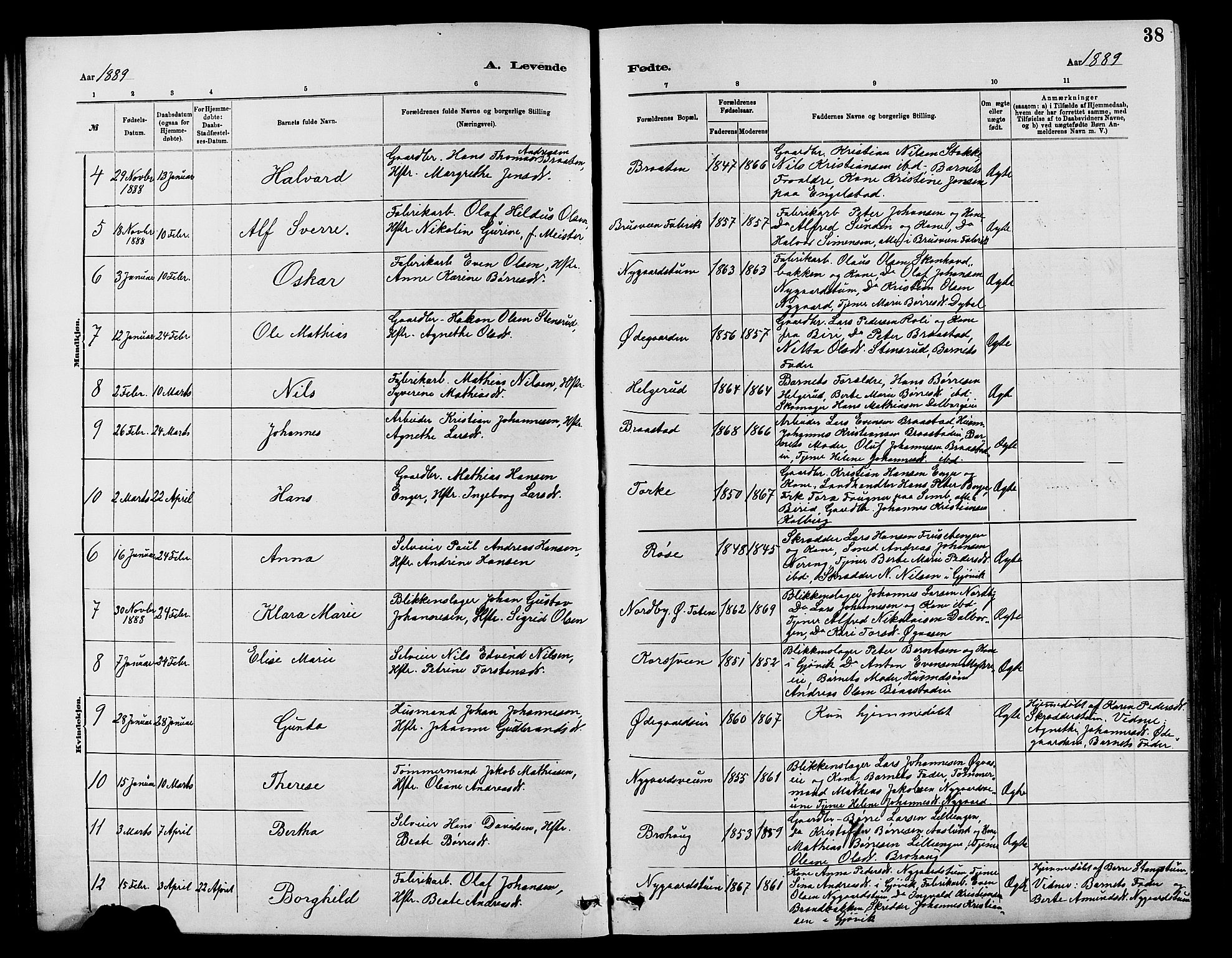 Vardal prestekontor, AV/SAH-PREST-100/H/Ha/Hab/L0007: Parish register (copy) no. 7 /1, 1881-1895, p. 39