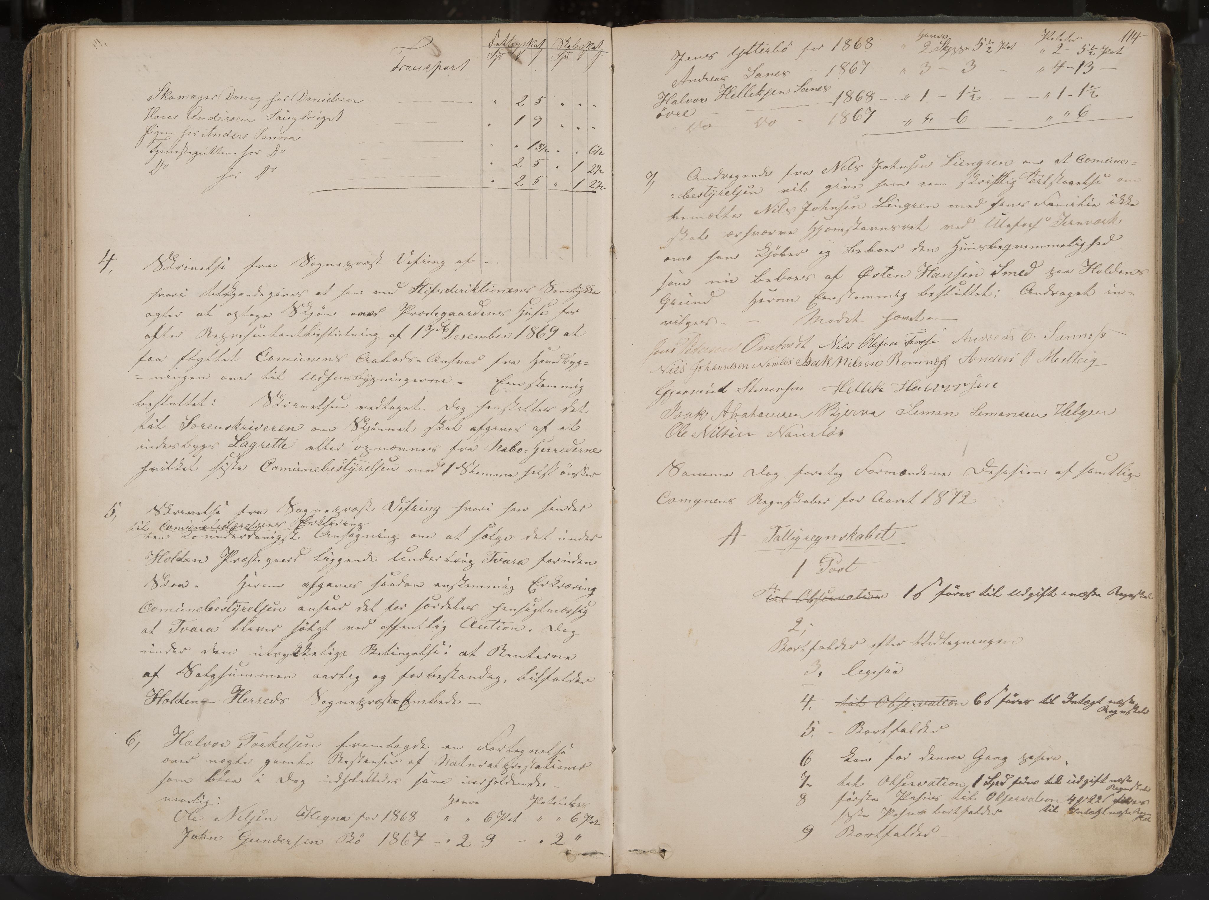 Holla formannskap og sentraladministrasjon, IKAK/0819021-1/A/L0002: Møtebok, 1864-1880, p. 114