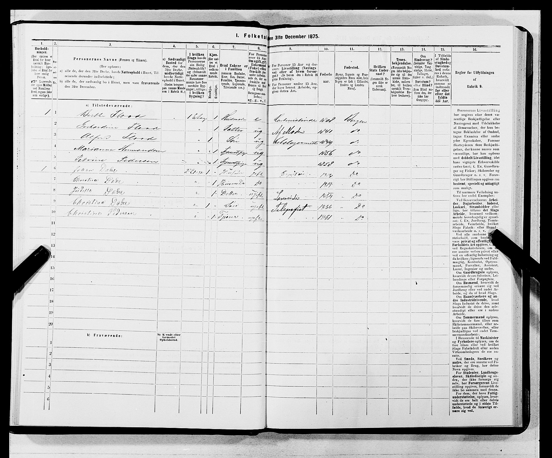 SAB, 1875 census for 1301 Bergen, 1875, p. 3643