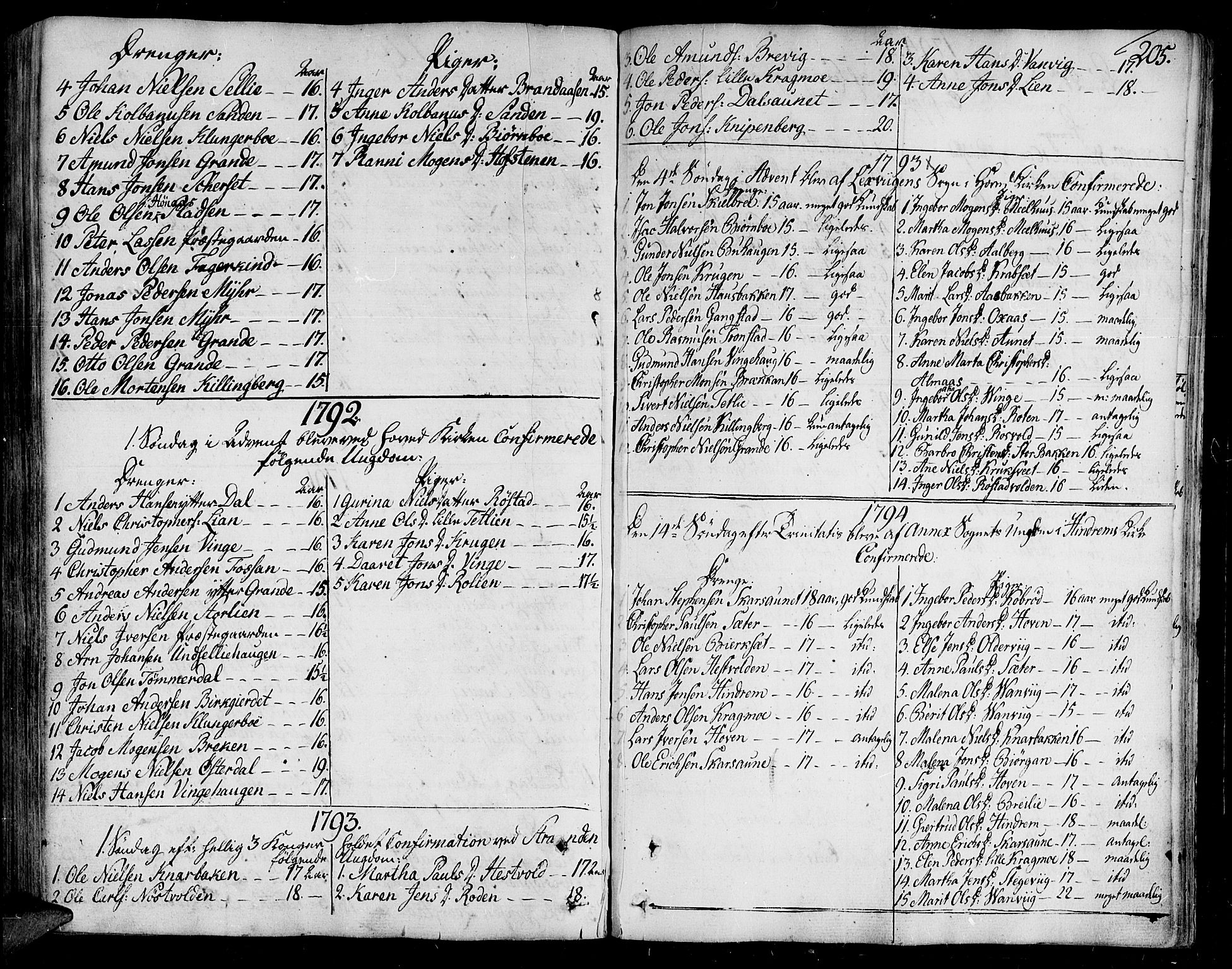Ministerialprotokoller, klokkerbøker og fødselsregistre - Nord-Trøndelag, SAT/A-1458/701/L0004: Parish register (official) no. 701A04, 1783-1816, p. 205
