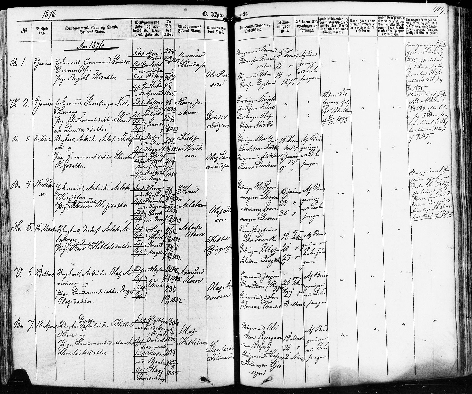 Kviteseid kirkebøker, SAKO/A-276/F/Fa/L0007: Parish register (official) no. I 7, 1859-1881, p. 409