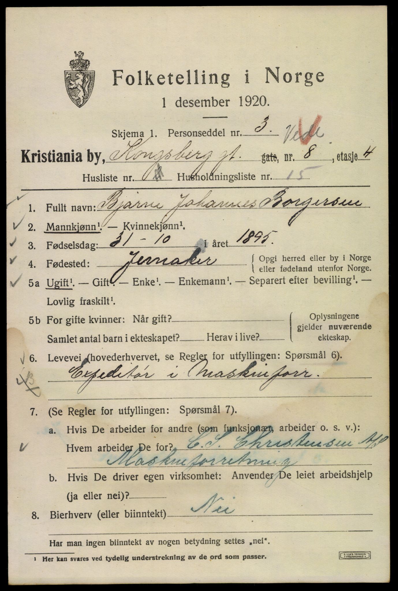 SAO, 1920 census for Kristiania, 1920, p. 347259