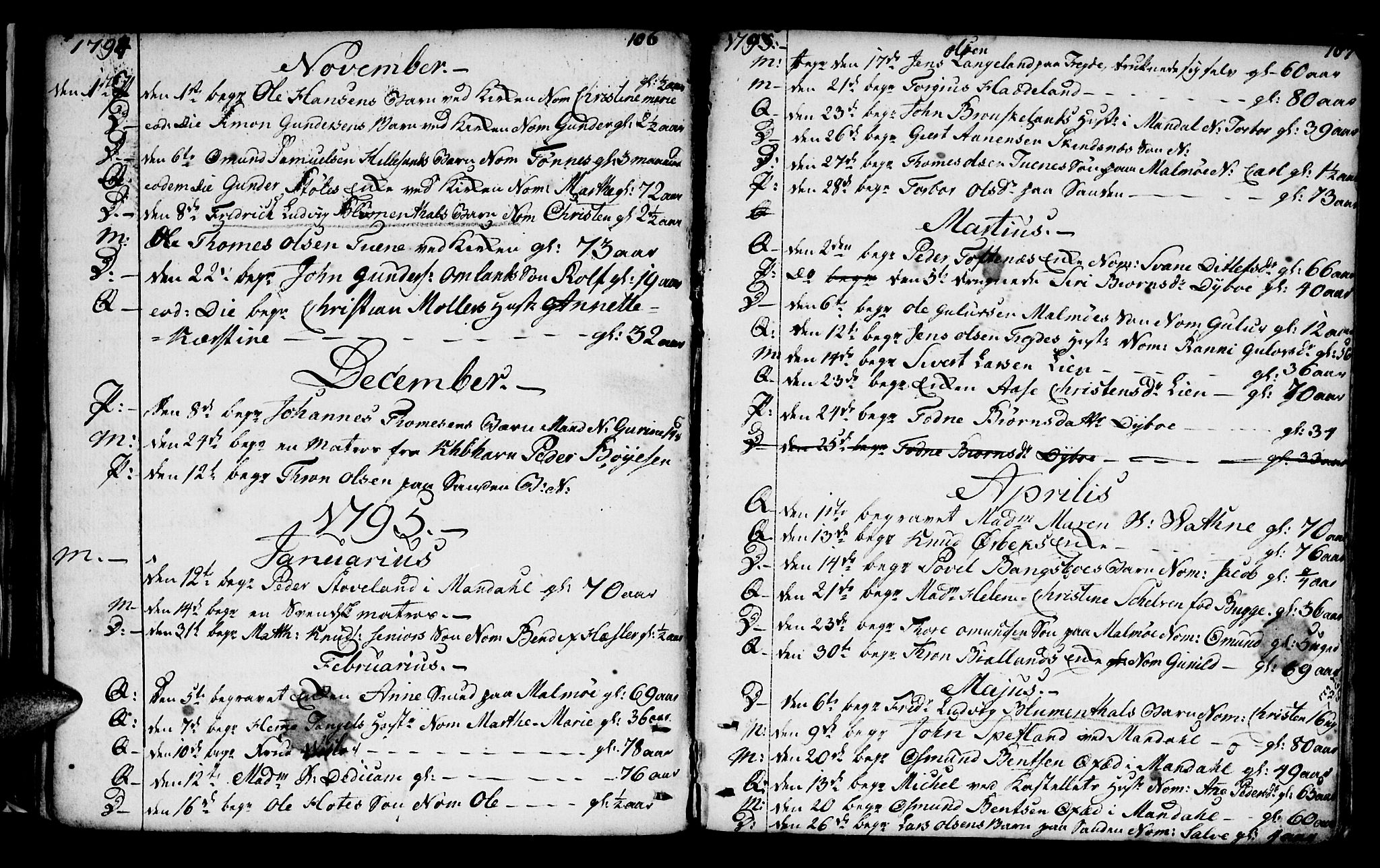 Mandal sokneprestkontor, AV/SAK-1111-0030/F/Fa/Faa/L0005: Parish register (official) no. A 5, 1748-1803, p. 106-107