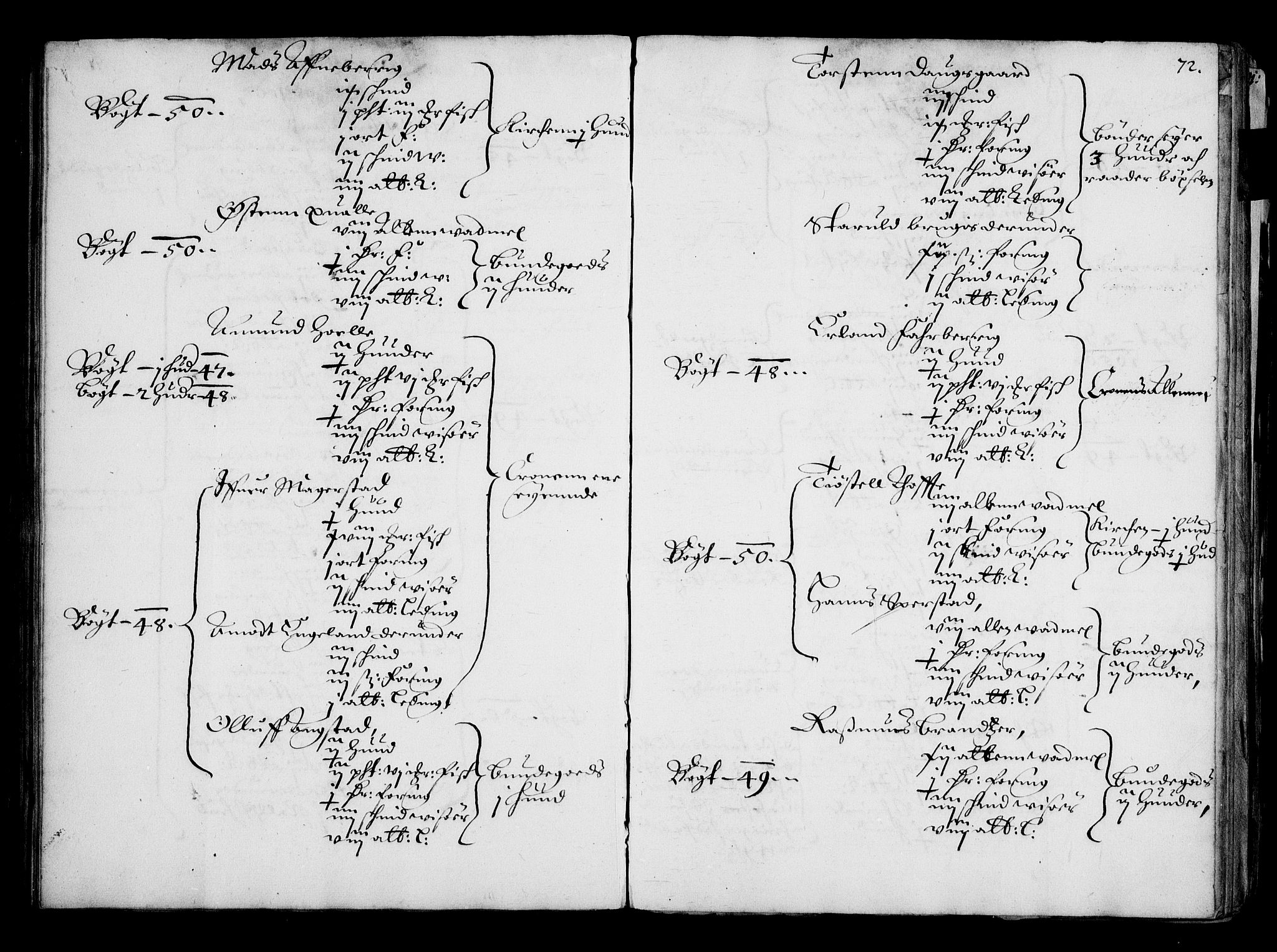 Rentekammeret inntil 1814, Realistisk ordnet avdeling, AV/RA-EA-4070/N/Na/L0001: [XI f]: Akershus stifts jordebok, 1652, p. 71b-72a