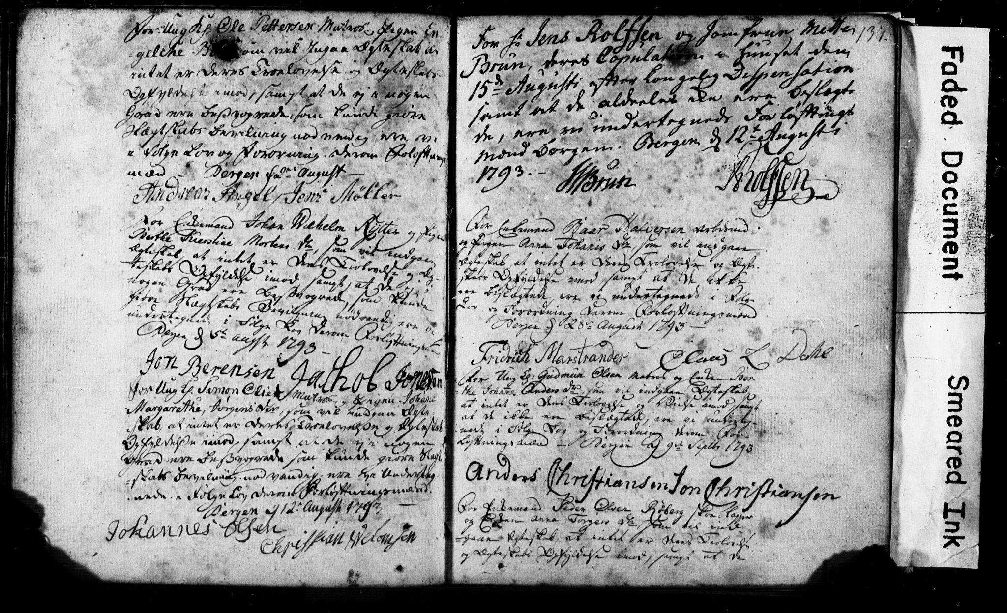 Korskirken sokneprestembete, AV/SAB-A-76101: Best man's statements no. II.5.1, 1776-1816, p. 137