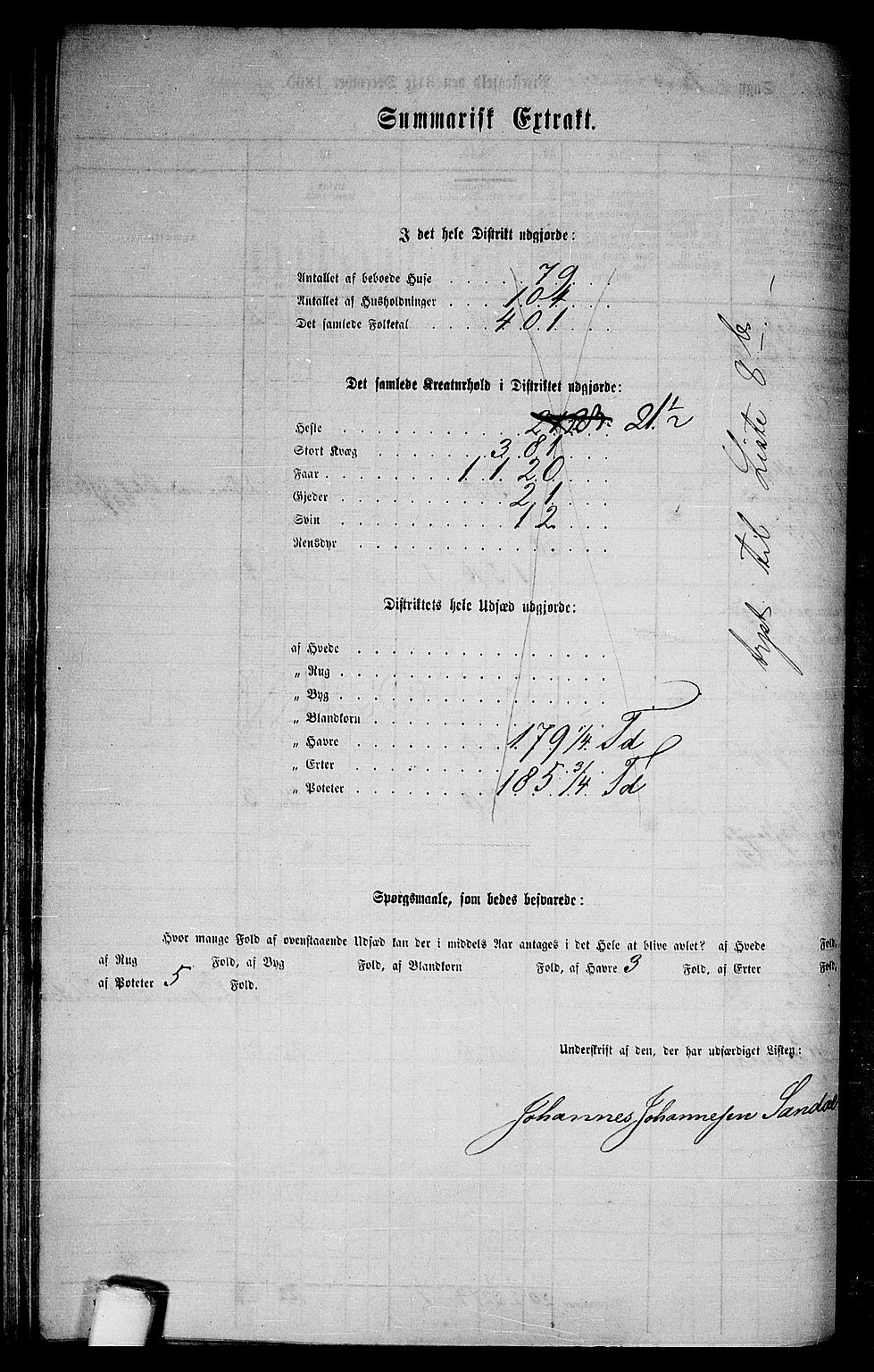 RA, 1865 census for Hamre, 1865, p. 110