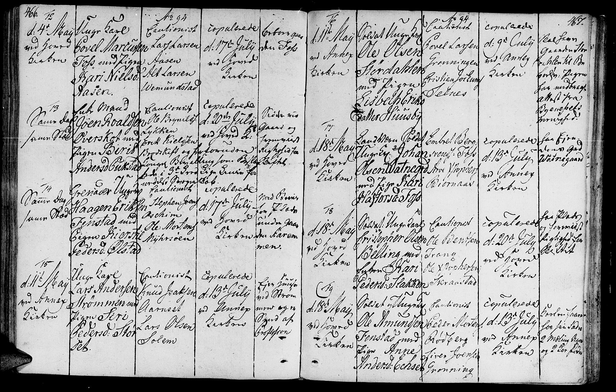 Ministerialprotokoller, klokkerbøker og fødselsregistre - Sør-Trøndelag, SAT/A-1456/646/L0606: Parish register (official) no. 646A04, 1791-1805, p. 466-467