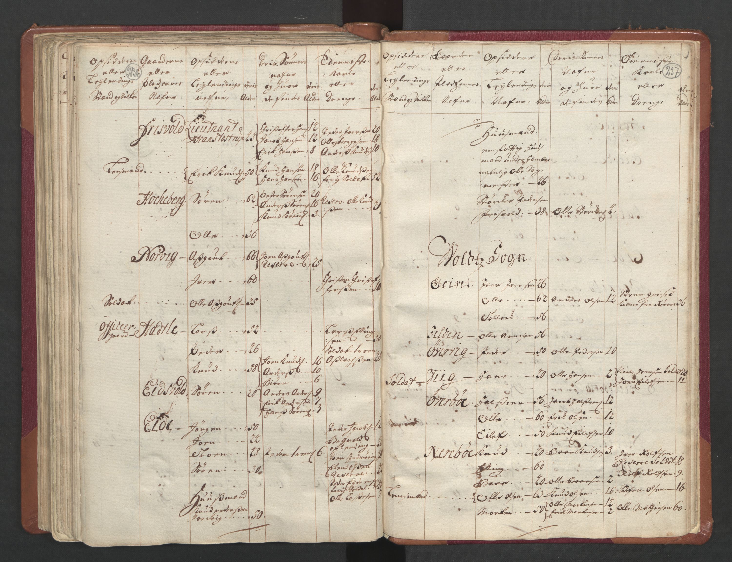 RA, Census (manntall) 1701, no. 11: Nordmøre fogderi and Romsdal fogderi, 1701, p. 236-237