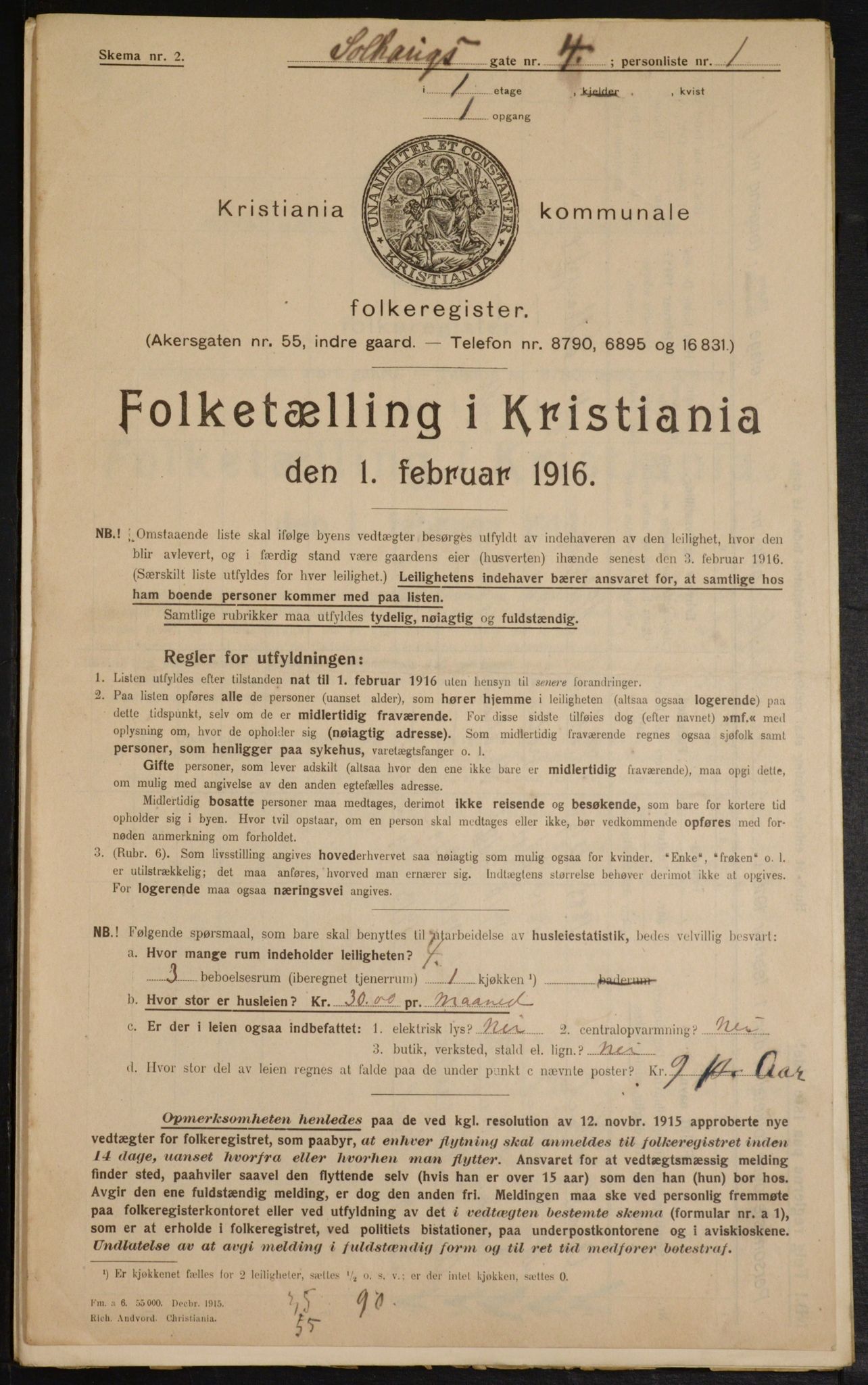 OBA, Municipal Census 1916 for Kristiania, 1916, p. 101898