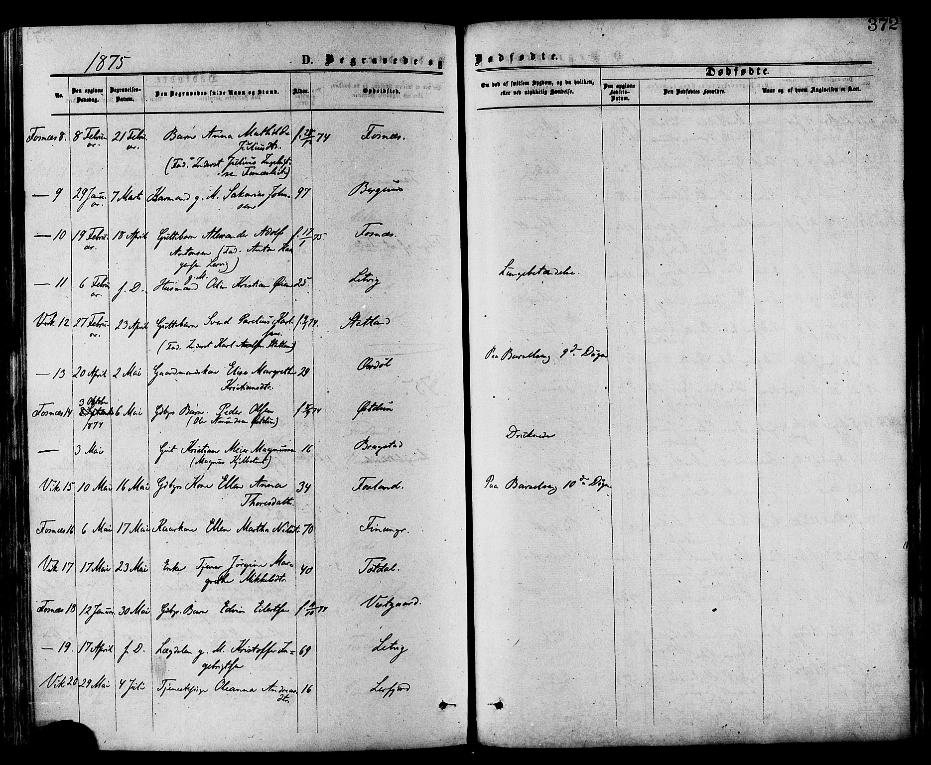 Ministerialprotokoller, klokkerbøker og fødselsregistre - Nord-Trøndelag, SAT/A-1458/773/L0616: Parish register (official) no. 773A07, 1870-1887, p. 372