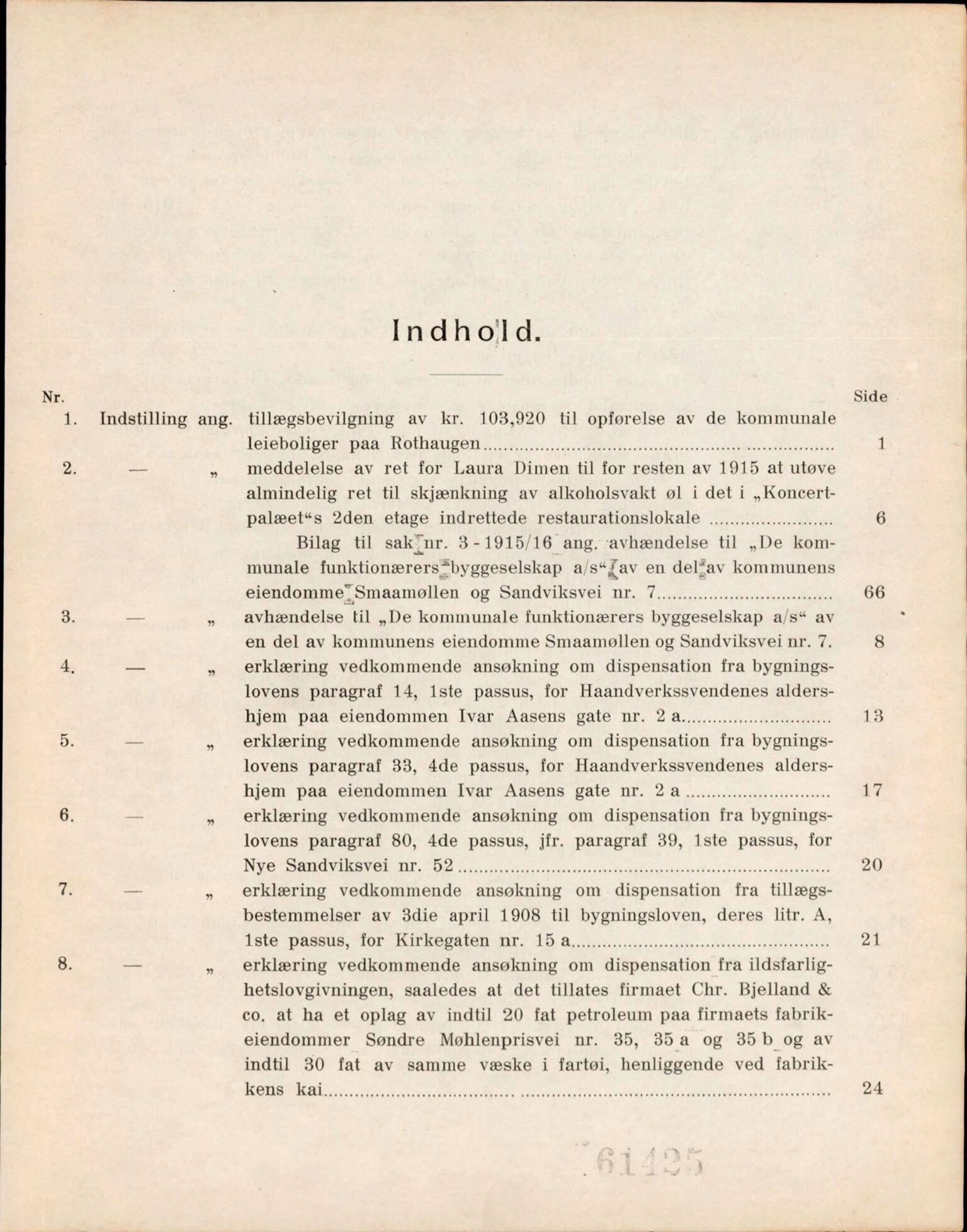 Bergen kommune. Formannskapet, BBA/A-0003/Ad/L0092: Bergens Kommuneforhandlinger, bind I, 1915-1916