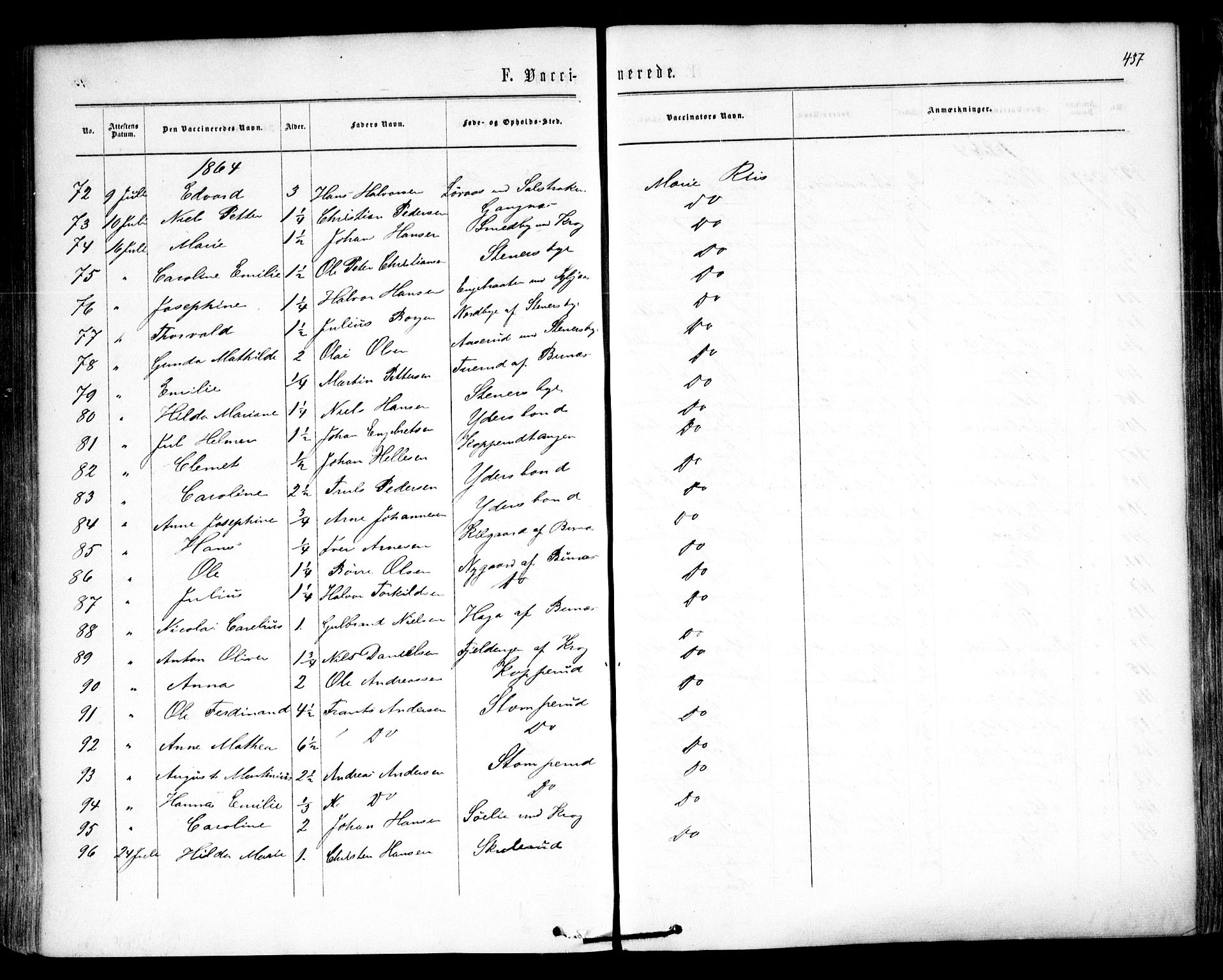 Høland prestekontor Kirkebøker, AV/SAO-A-10346a/F/Fa/L0011: Parish register (official) no. I 11, 1862-1869, p. 437