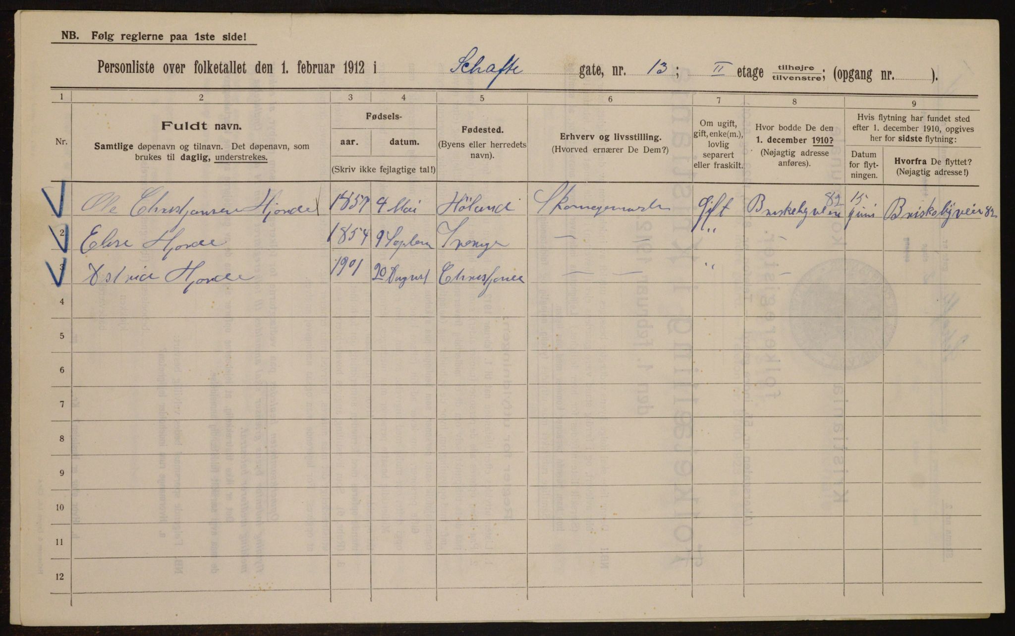 OBA, Municipal Census 1912 for Kristiania, 1912, p. 89672