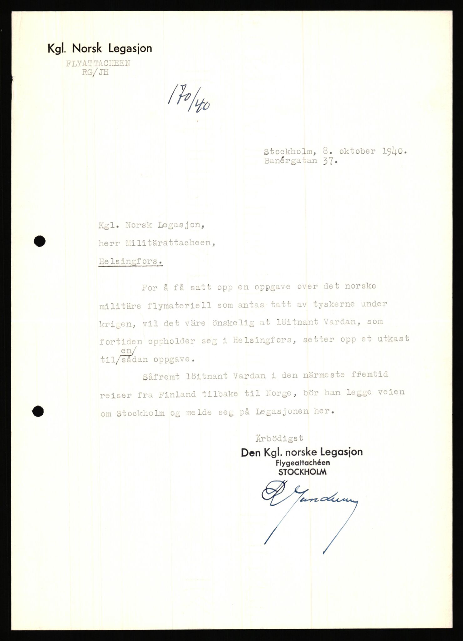 Forsvaret, Forsvarets krigshistoriske avdeling, AV/RA-RAFA-2017/Y/Ya/L0006: II-C-11-11,2 - Utenriksdepartementet.  Legasjonen i Helsingfors., 1940-1946, p. 147