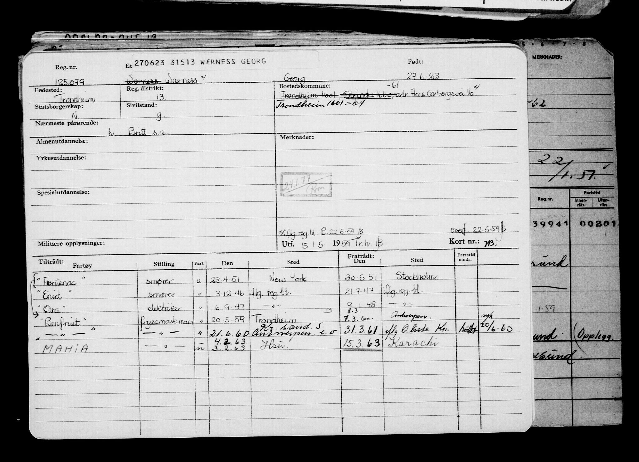 Direktoratet for sjømenn, AV/RA-S-3545/G/Gb/L0220: Hovedkort, 1923, p. 458