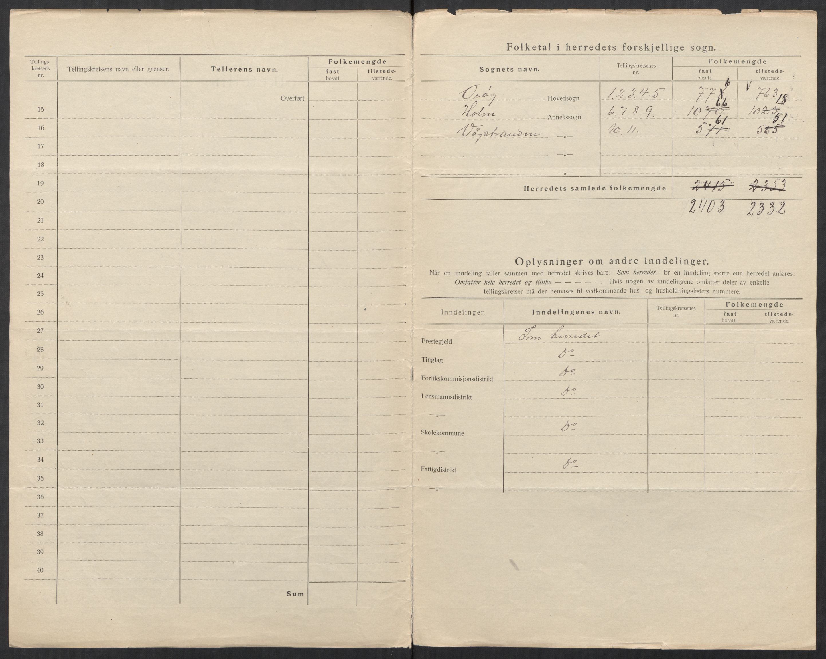 SAT, 1920 census for Veøy, 1920, p. 4