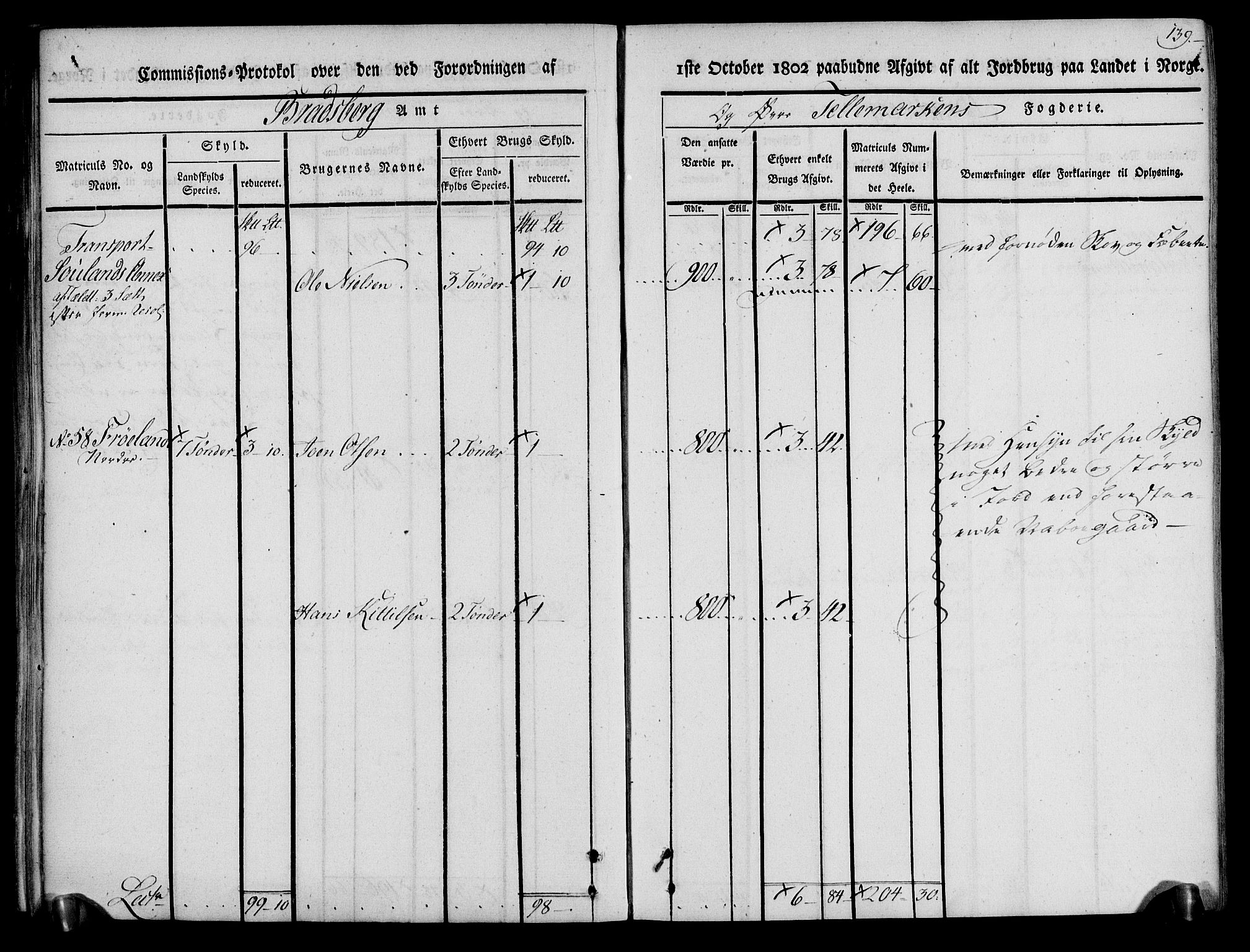 Rentekammeret inntil 1814, Realistisk ordnet avdeling, AV/RA-EA-4070/N/Ne/Nea/L0074: Øvre Telemarken fogderi. Kommisjonsprotokoll for fogderiets østre del - Tinn, Hjartdal og Seljord prestegjeld., 1803, p. 139