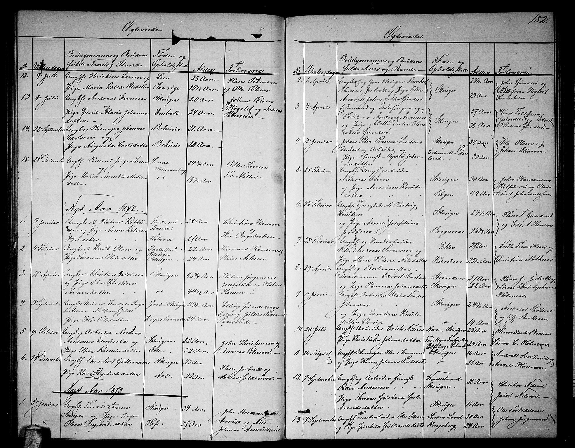 Skoger kirkebøker, AV/SAKO-A-59/G/Ga/L0002: Parish register (copy) no. I 2, 1860-1880, p. 182