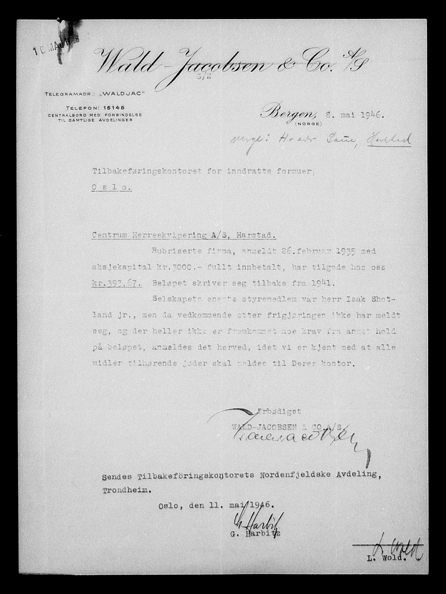 Justisdepartementet, Tilbakeføringskontoret for inndratte formuer, AV/RA-S-1564/H/Hc/Hcb/L0911: --, 1945-1947, p. 576