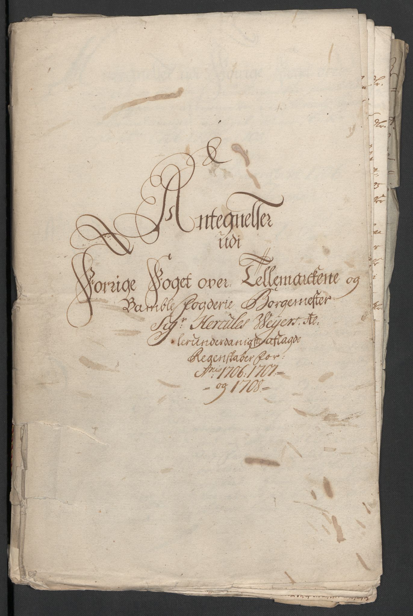 Rentekammeret inntil 1814, Reviderte regnskaper, Fogderegnskap, AV/RA-EA-4092/R36/L2118: Fogderegnskap Øvre og Nedre Telemark og Bamble, 1708-1709, p. 292