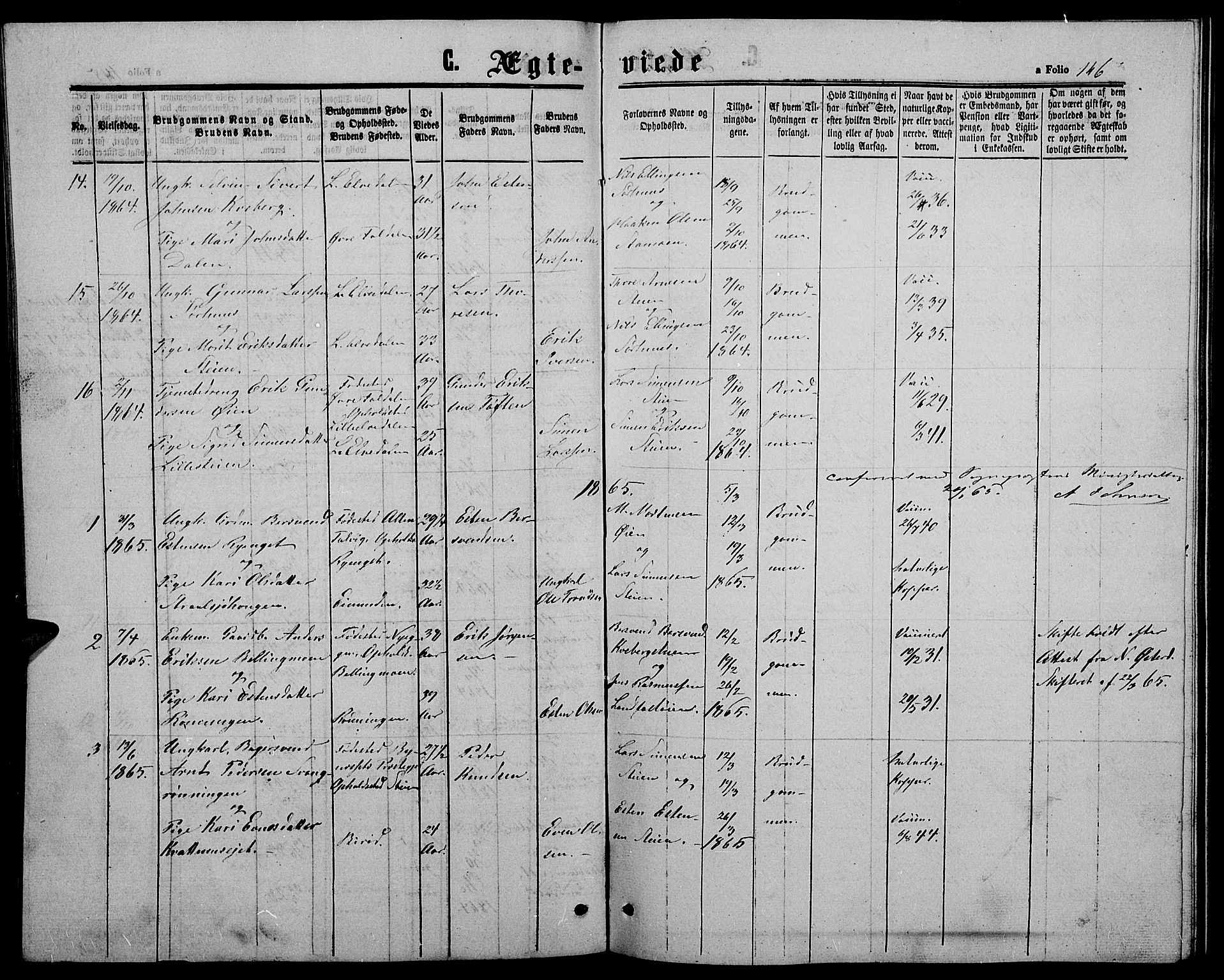 Alvdal prestekontor, SAH/PREST-060/H/Ha/Hab/L0002: Parish register (copy) no. 2, 1863-1878, p. 146