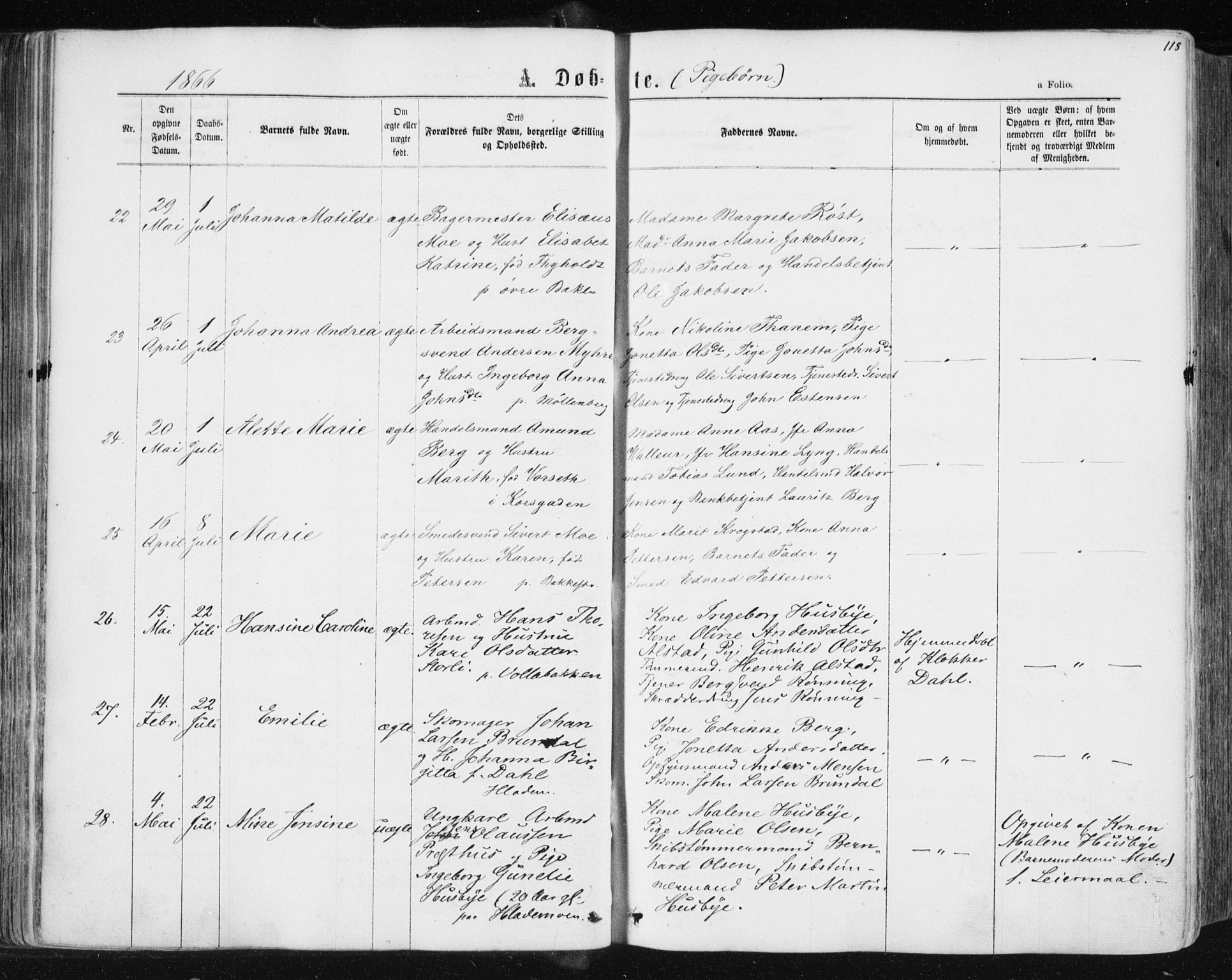 Ministerialprotokoller, klokkerbøker og fødselsregistre - Sør-Trøndelag, AV/SAT-A-1456/604/L0186: Parish register (official) no. 604A07, 1866-1877, p. 118