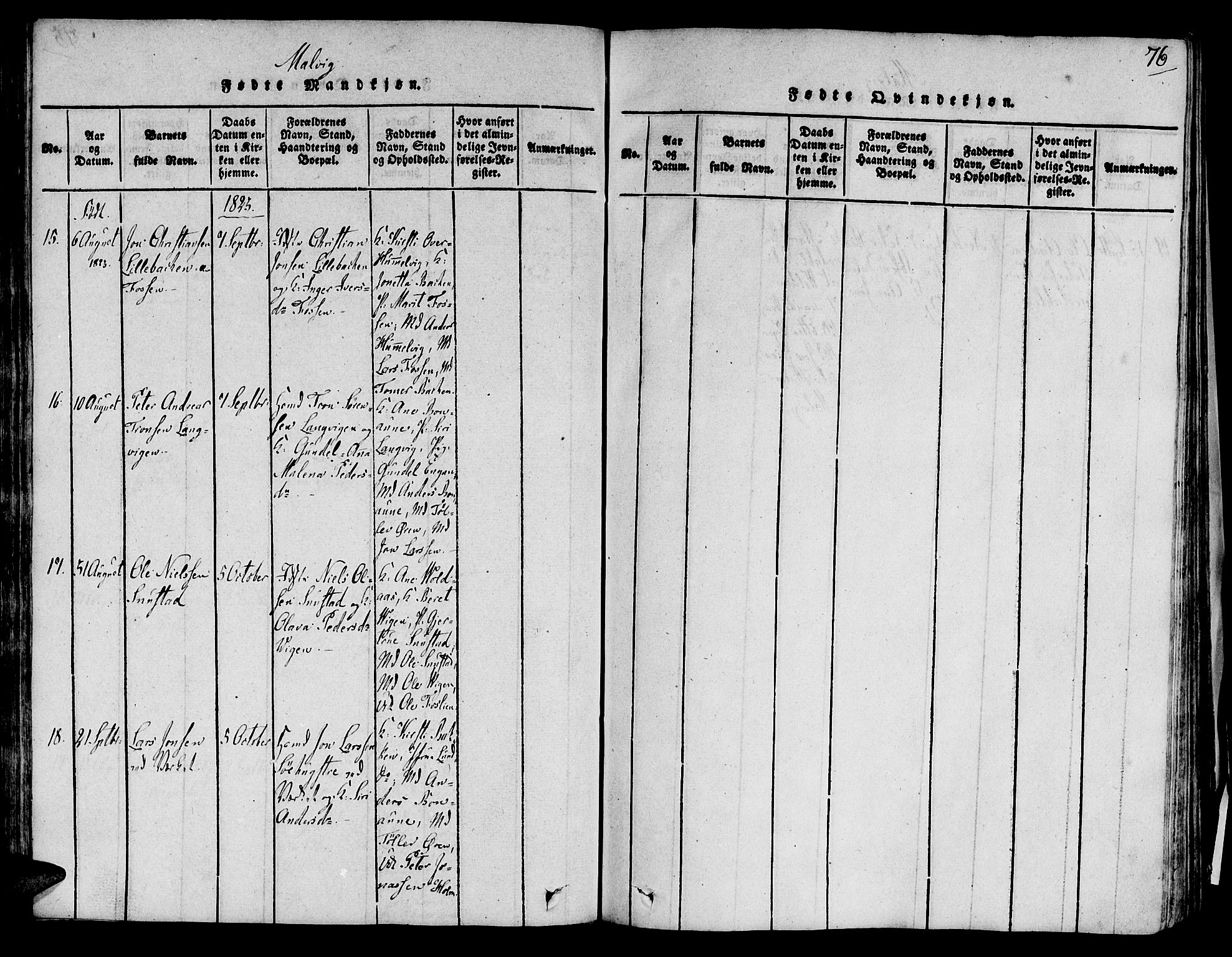 Ministerialprotokoller, klokkerbøker og fødselsregistre - Sør-Trøndelag, SAT/A-1456/606/L0284: Parish register (official) no. 606A03 /2, 1819-1823, p. 76