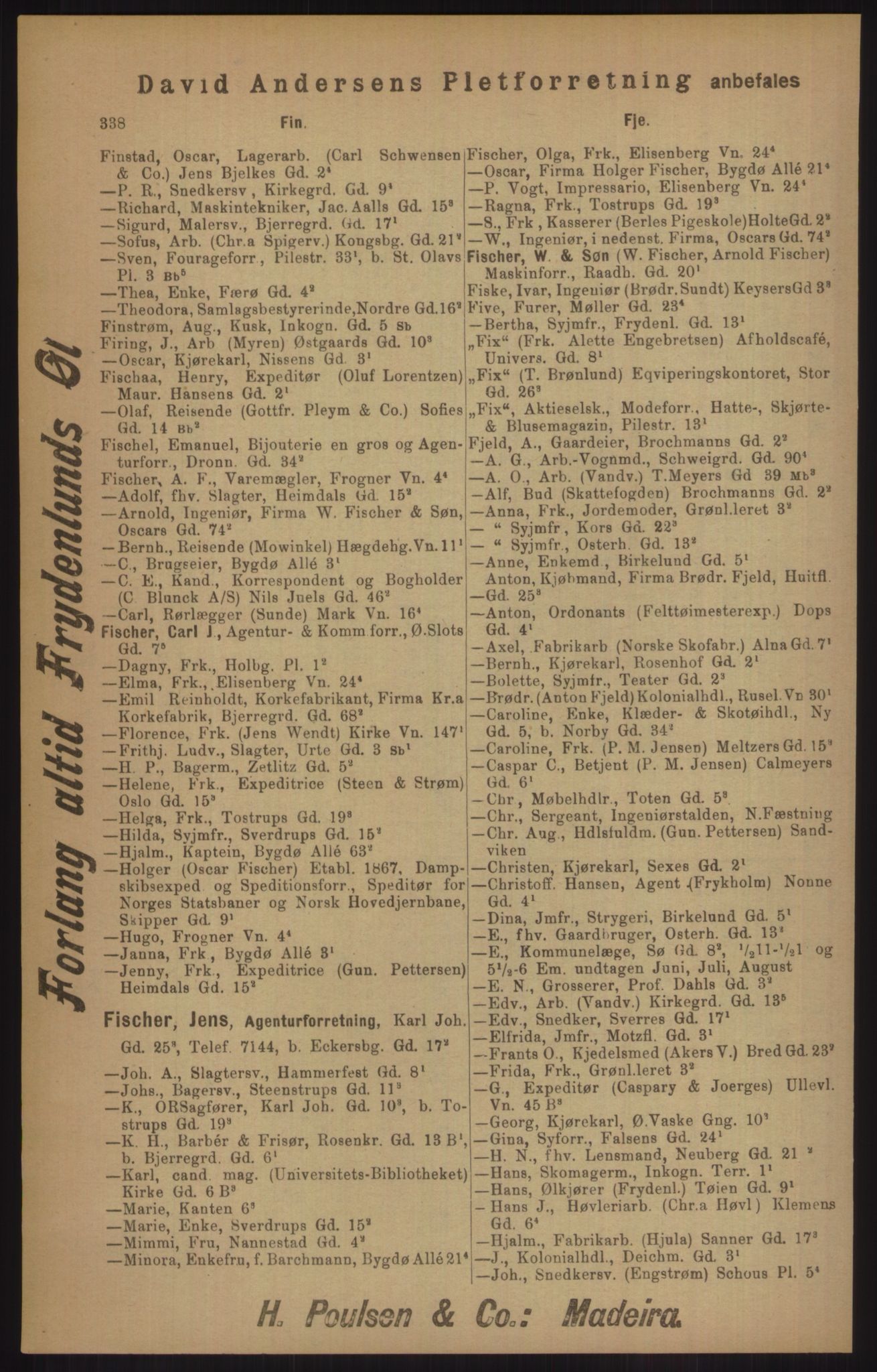 Kristiania/Oslo adressebok, PUBL/-, 1905, p. 338