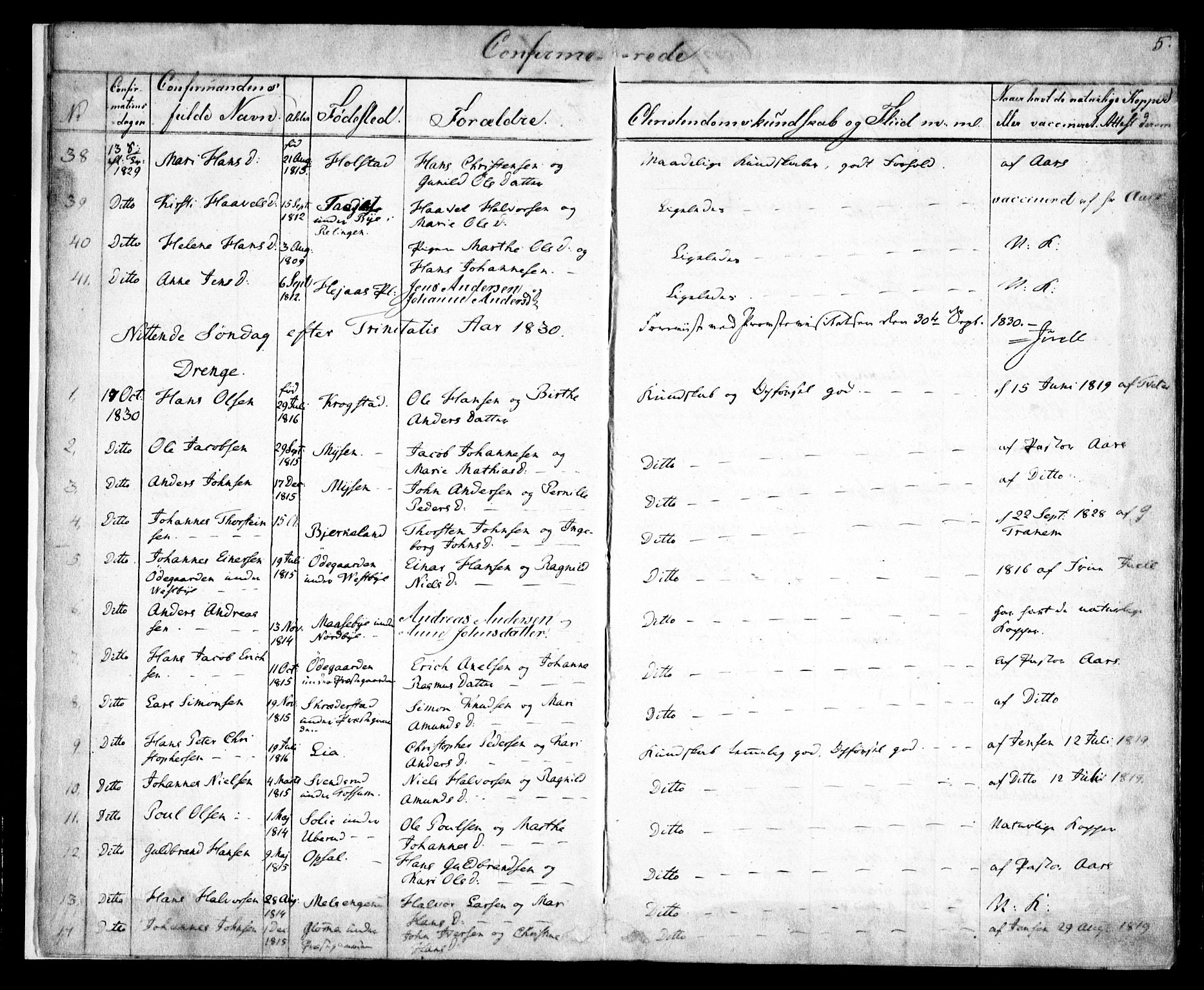 Enebakk prestekontor Kirkebøker, SAO/A-10171c/F/Fa/L0010: Parish register (official) no. I 10, 1829-1876, p. 5