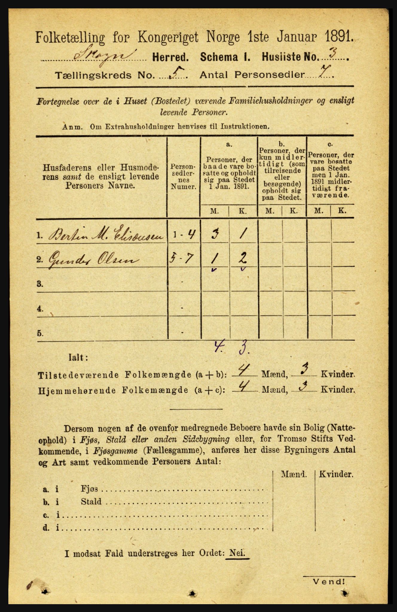 RA, 1891 census for 1719 Skogn, 1891, p. 2847