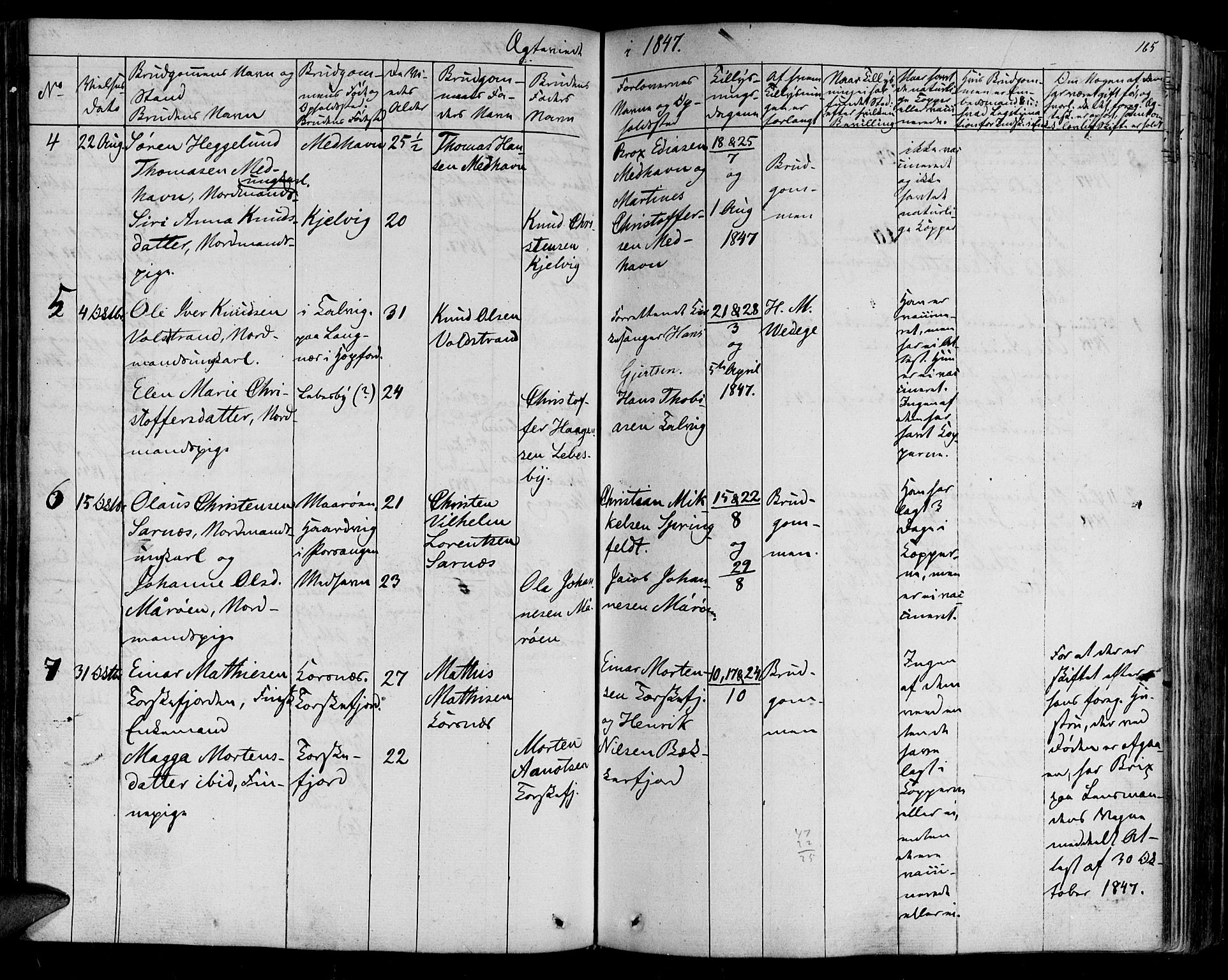 Lebesby sokneprestkontor, SATØ/S-1353/H/Ha/L0003kirke: Parish register (official) no. 3, 1833-1852, p. 165