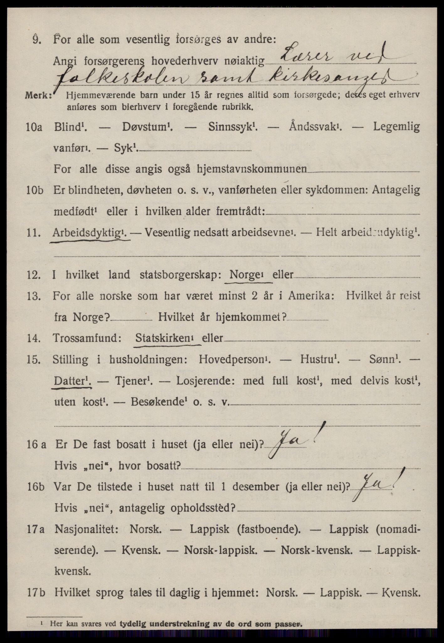 SAT, 1920 census for Stoksund, 1920, p. 1457