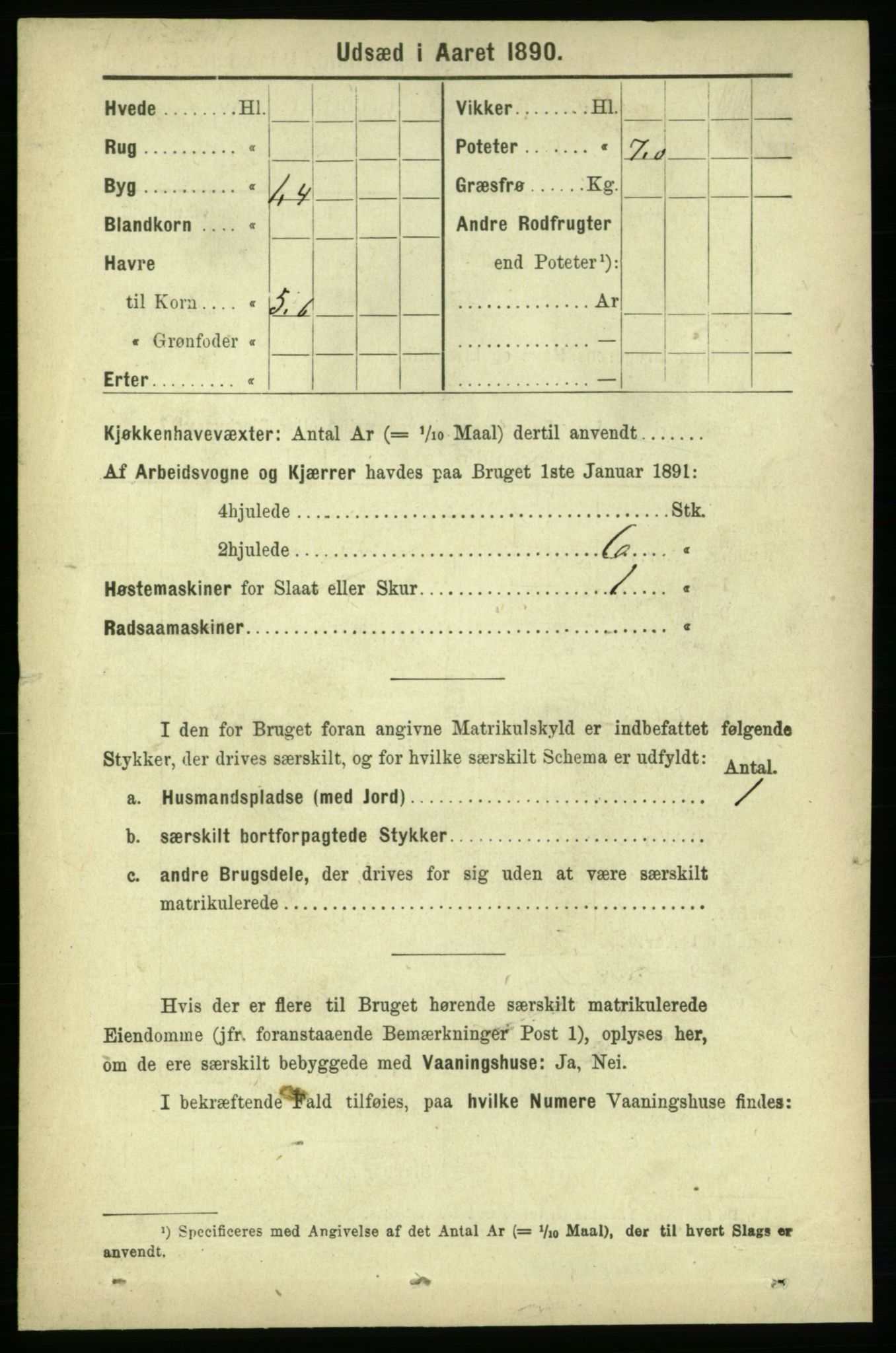 RA, 1891 census for 1654 Leinstrand, 1891, p. 1410