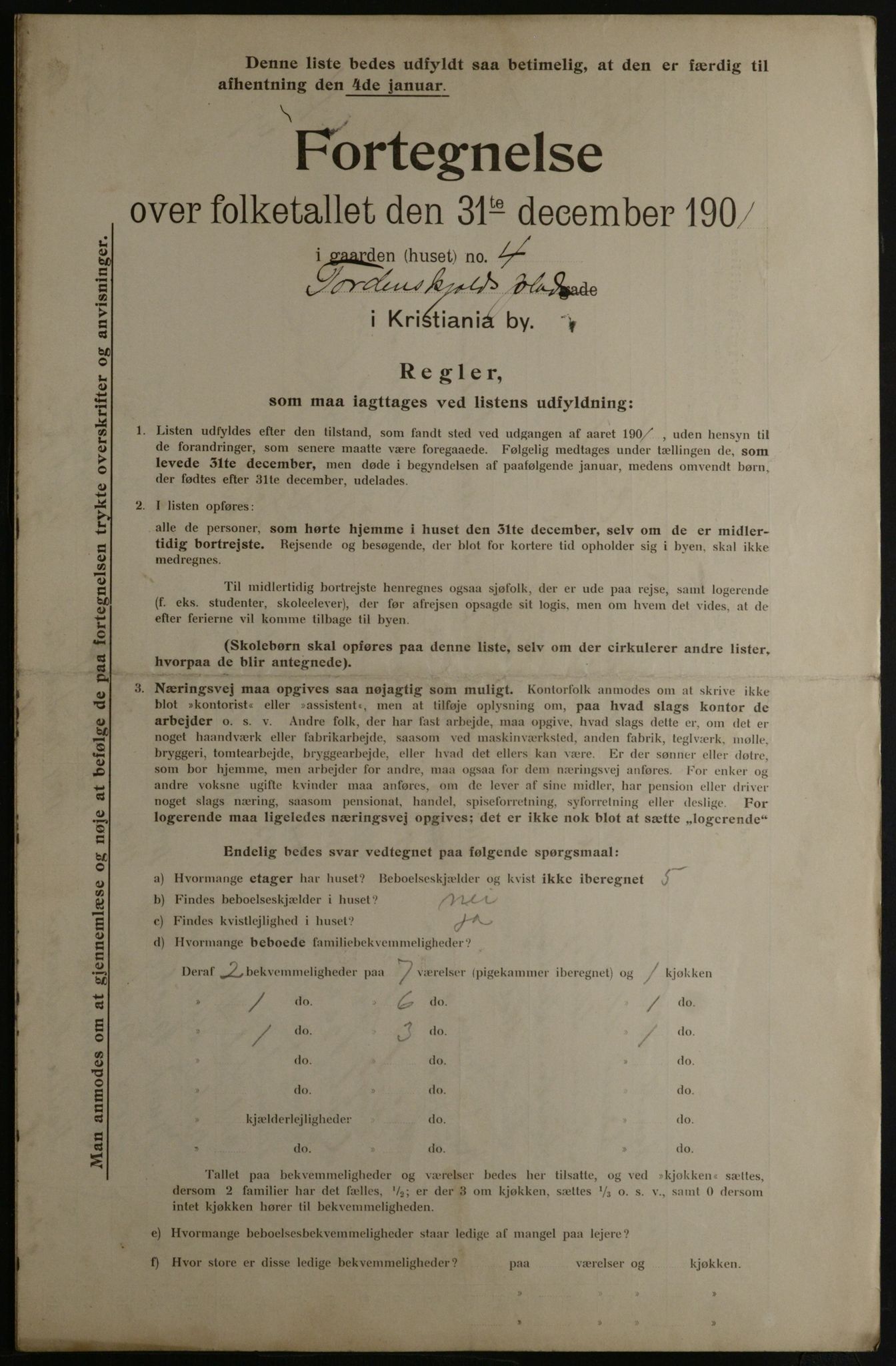 OBA, Municipal Census 1901 for Kristiania, 1901, p. 17494