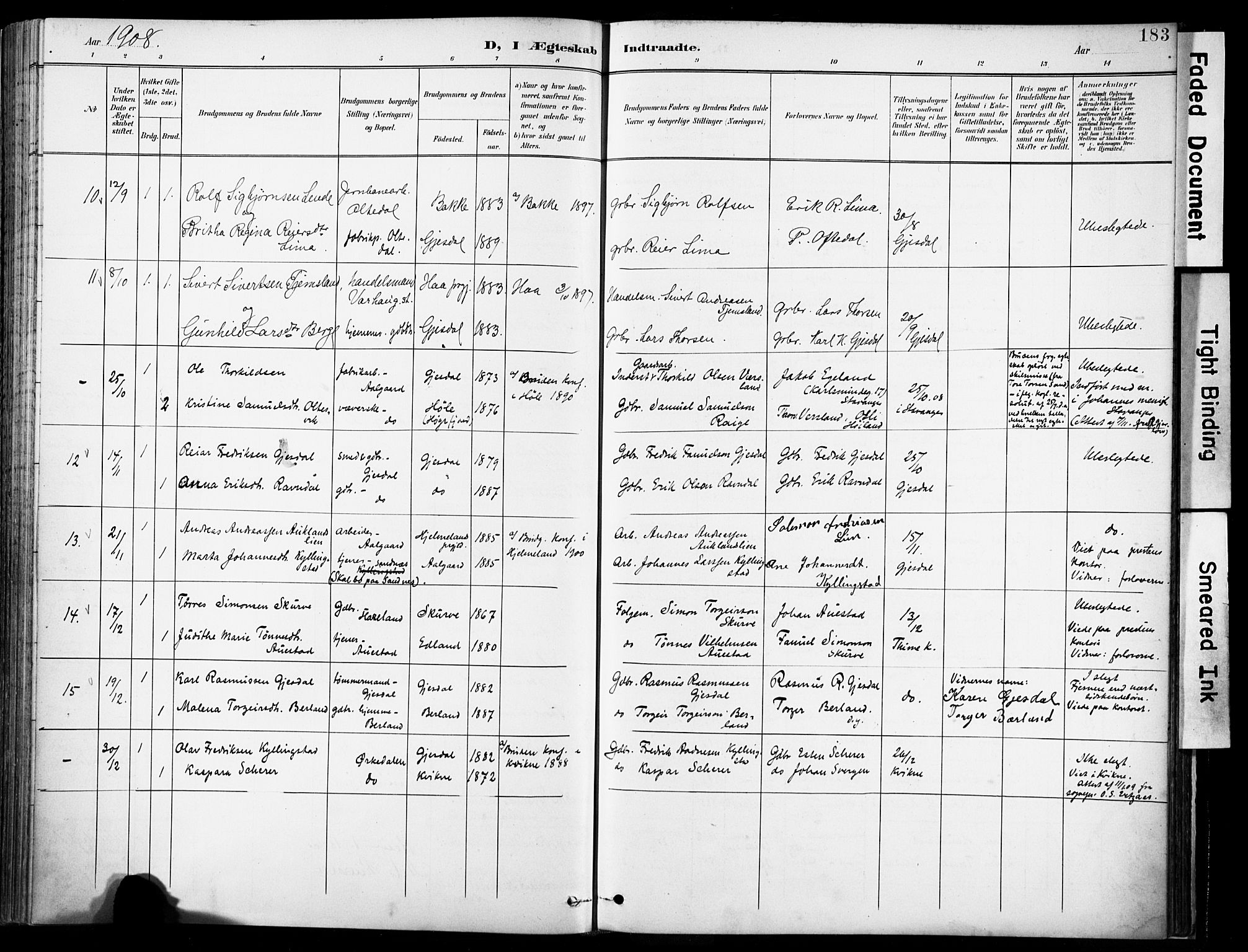 Lye sokneprestkontor, AV/SAST-A-101794/001/30BA/L0012: Parish register (official) no. A 11, 1896-1909, p. 183