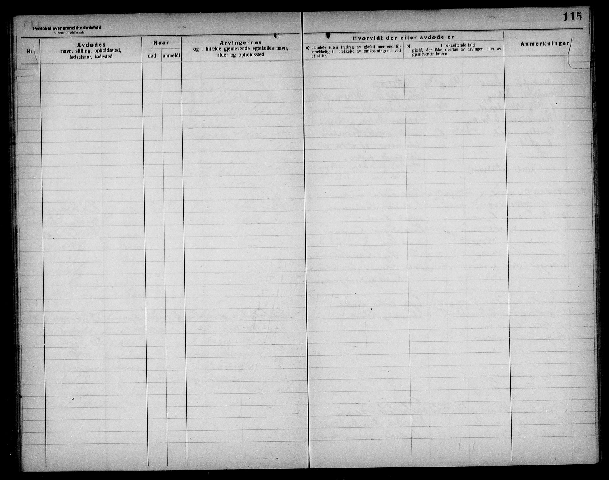 Aker kriminaldommer, skifte- og auksjonsforvalterembete, AV/SAO-A-10452/H/Hb/Hba/Hbad/L0001: Dødsfallsprotokoll for Nordstrand, 1922-1929, p. 115