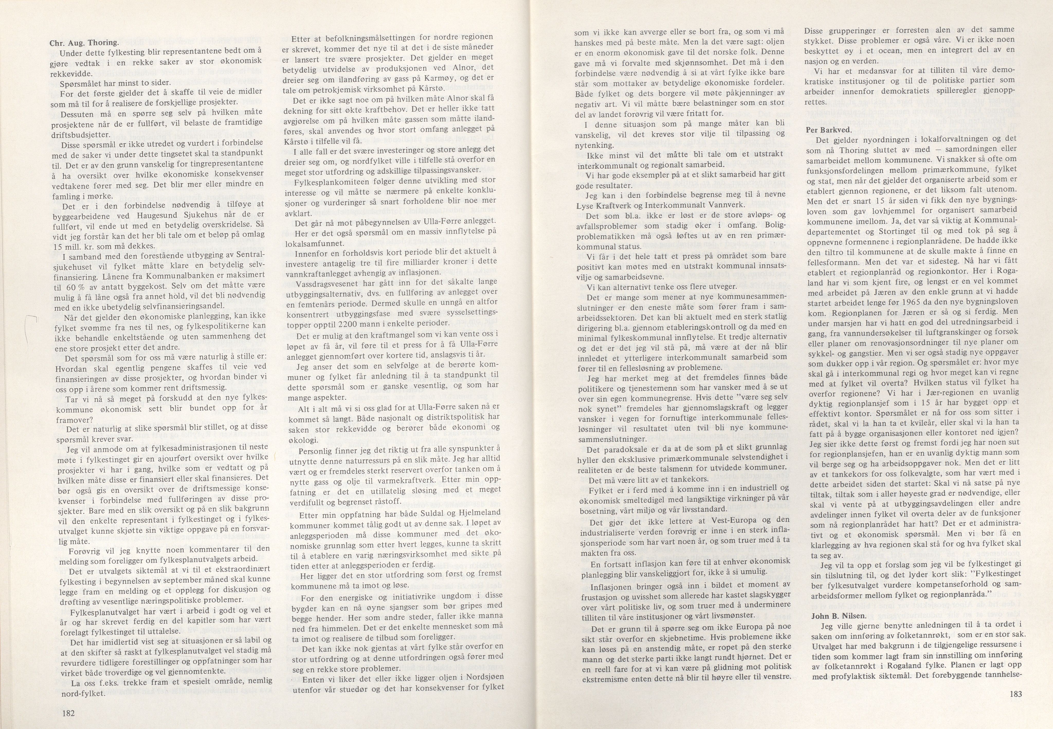Rogaland fylkeskommune - Fylkesrådmannen , IKAR/A-900/A/Aa/Aaa/L0094: Møtebok , 1974, p. 182-183