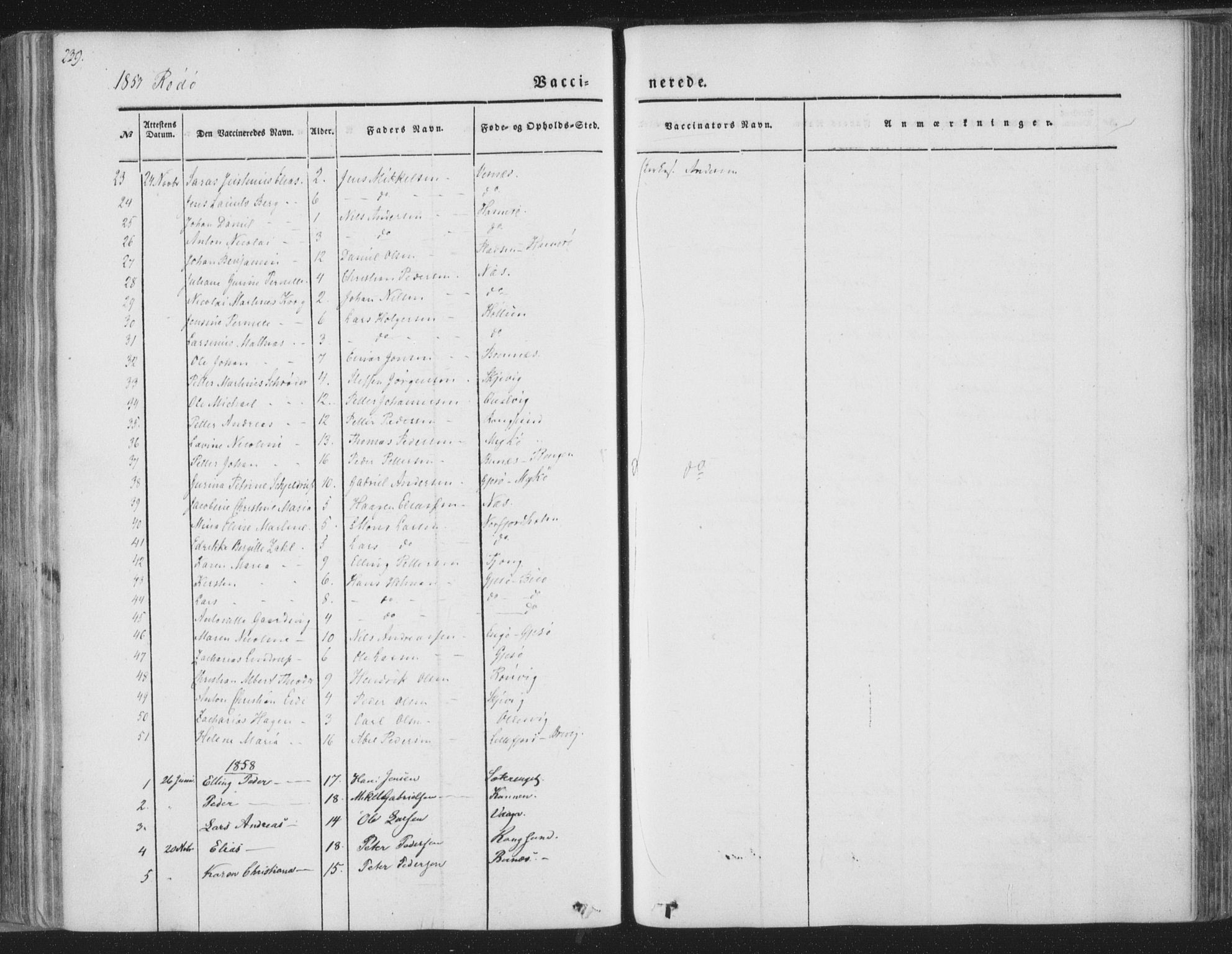 Ministerialprotokoller, klokkerbøker og fødselsregistre - Nordland, AV/SAT-A-1459/841/L0604: Parish register (official) no. 841A09 /1, 1845-1862, p. 239