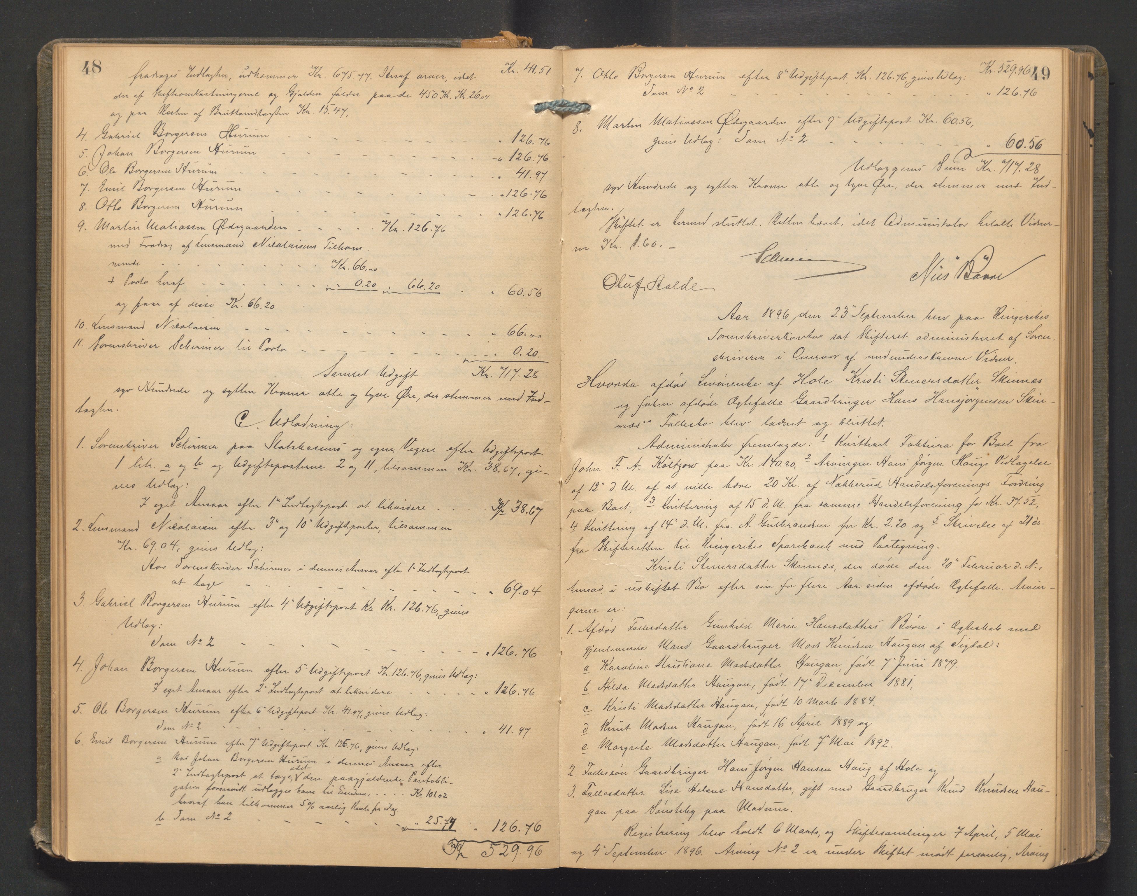 Ringerike sorenskriveri, AV/SAKO-A-105/H/Hb/Hbd/Hbda/L0011: Skifteutlodningsprotokoll, 1896-1904, p. 48-49