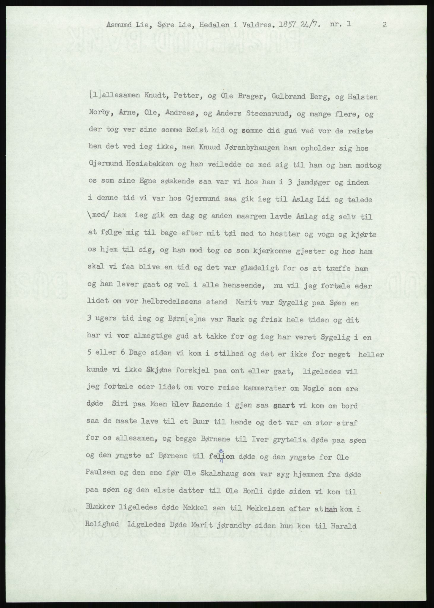 Samlinger til kildeutgivelse, Amerikabrevene, AV/RA-EA-4057/F/L0012: Innlån fra Oppland: Lie (brevnr 1-78), 1838-1914, p. 19